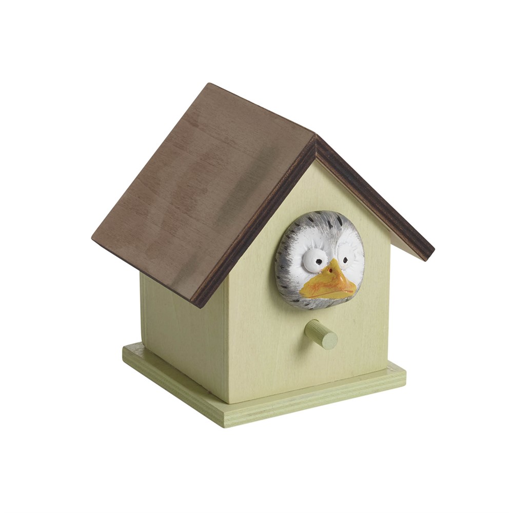 Nääsgränsgården - Walldecoration Owl Owe, green H.9,5cm