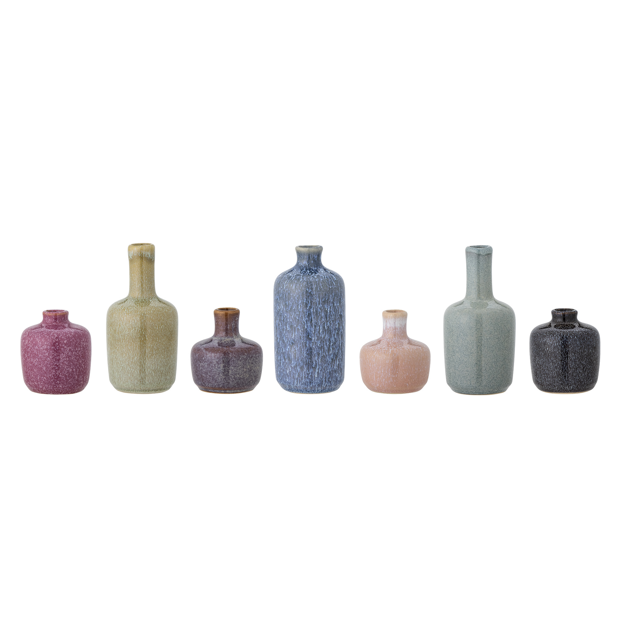 Bloomingville - Maien Vase, Multifarvet, Stentøj, D7xH14 cm, Set of 7 billede