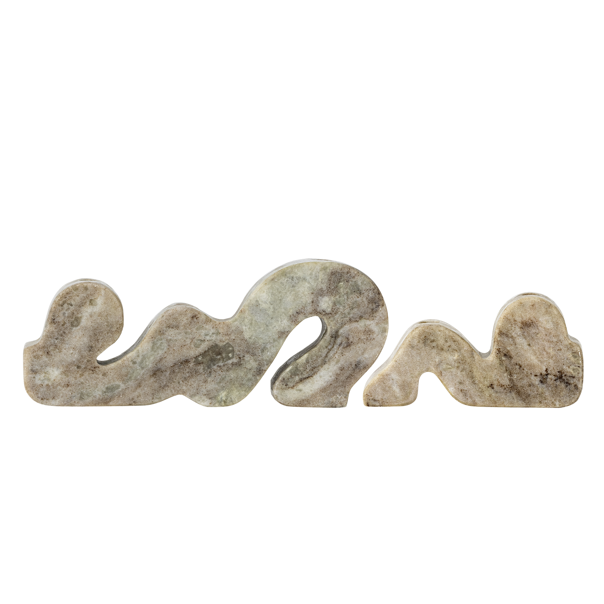 Bloomingville - Liabella Lysestage, Grå, Marmor, L25xW4xH10/L15xW4xH7 cm, Set of 2 billede