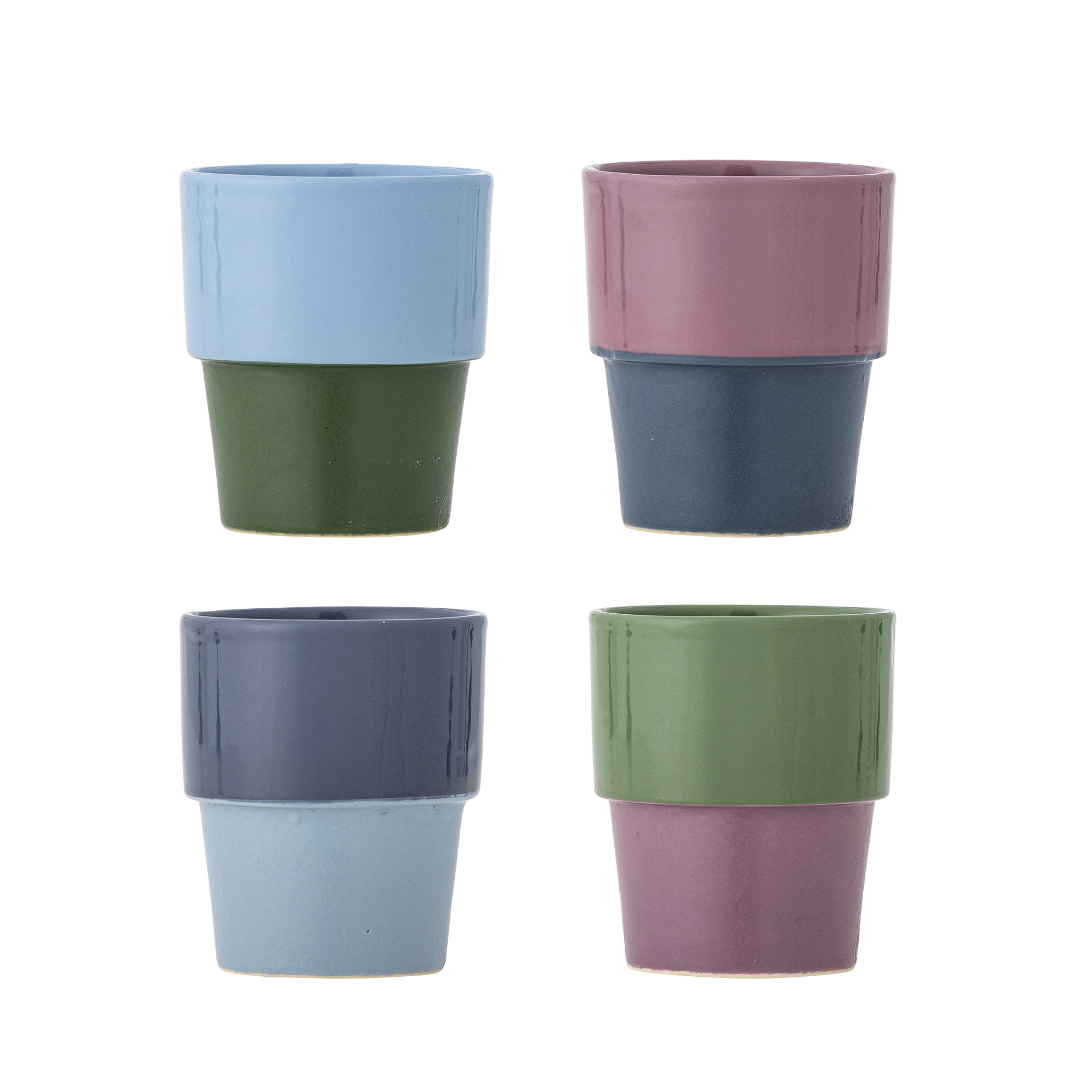 Bloomingville - Ewan Kop, Multifarvet, Stentøj, D7,5xH9 cm, Set of 4