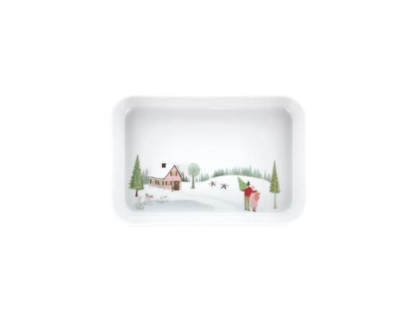 Pillivuyt - Vinter Fad rektangulært 18 x 12 cm Hvid billede