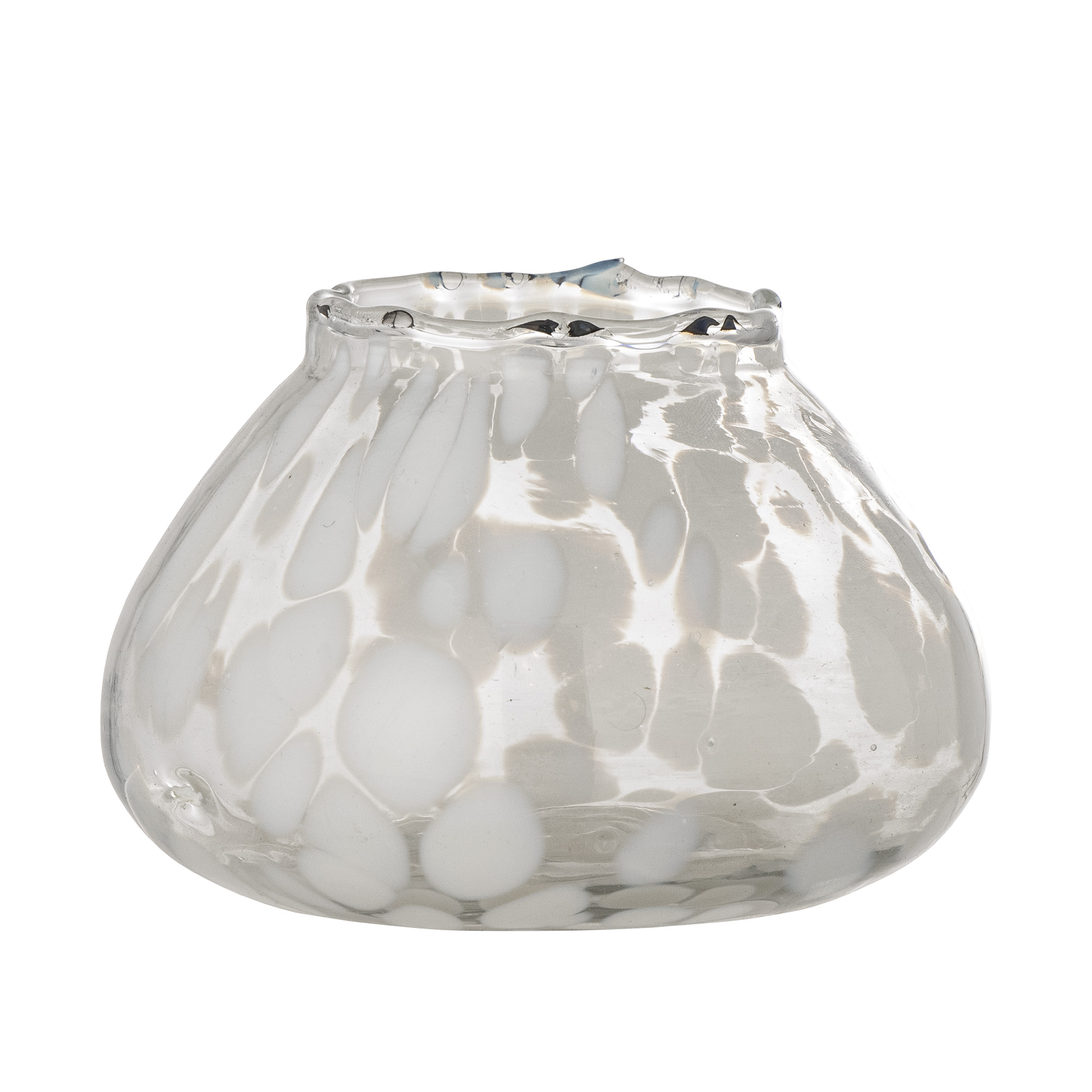 Bloomingville - Hertha Fyrfadsstage, Hvid, Glas, D12xH8,5 cm