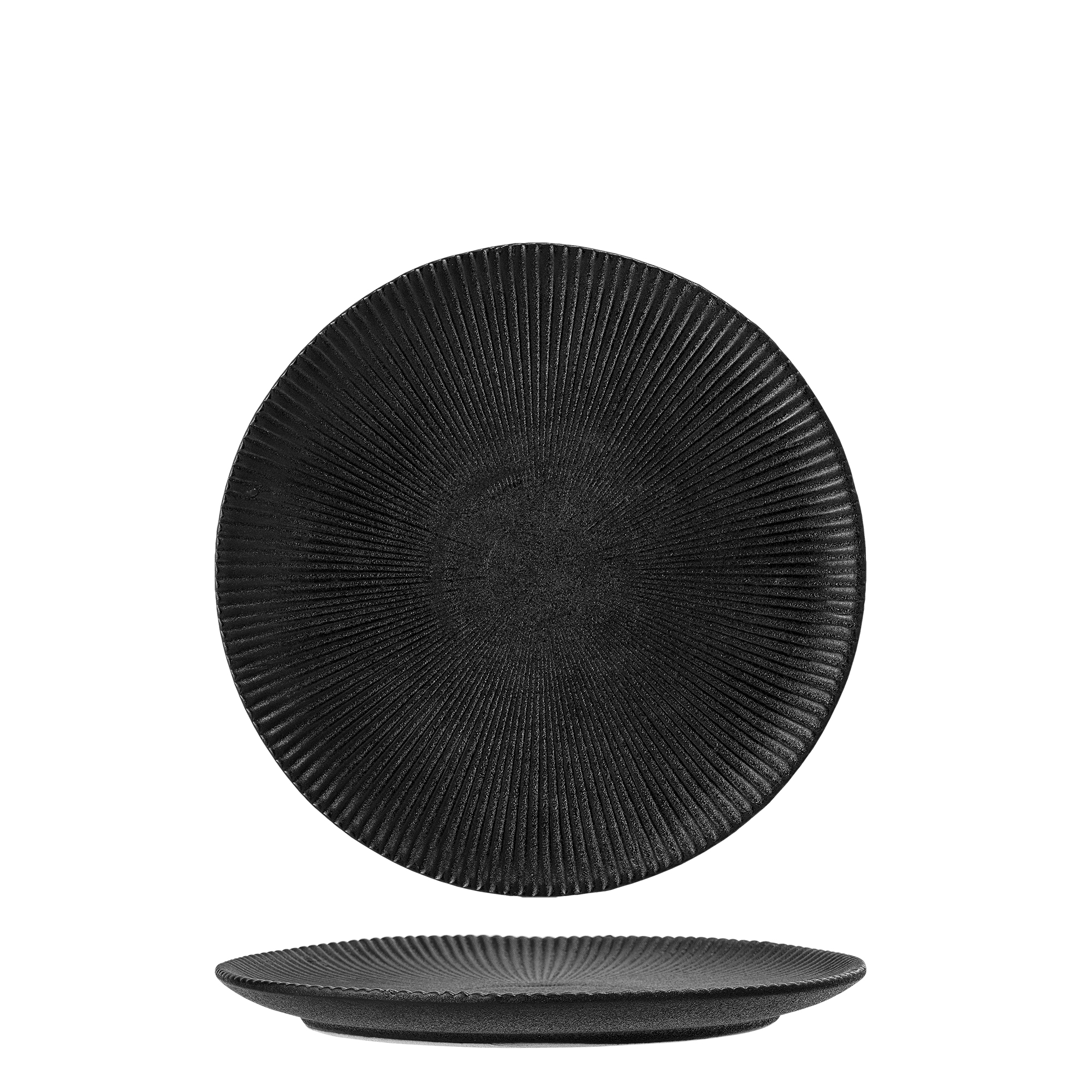 Bloomingville - Neri Tallerken, Sort, Stentøj, D23xH2 cm