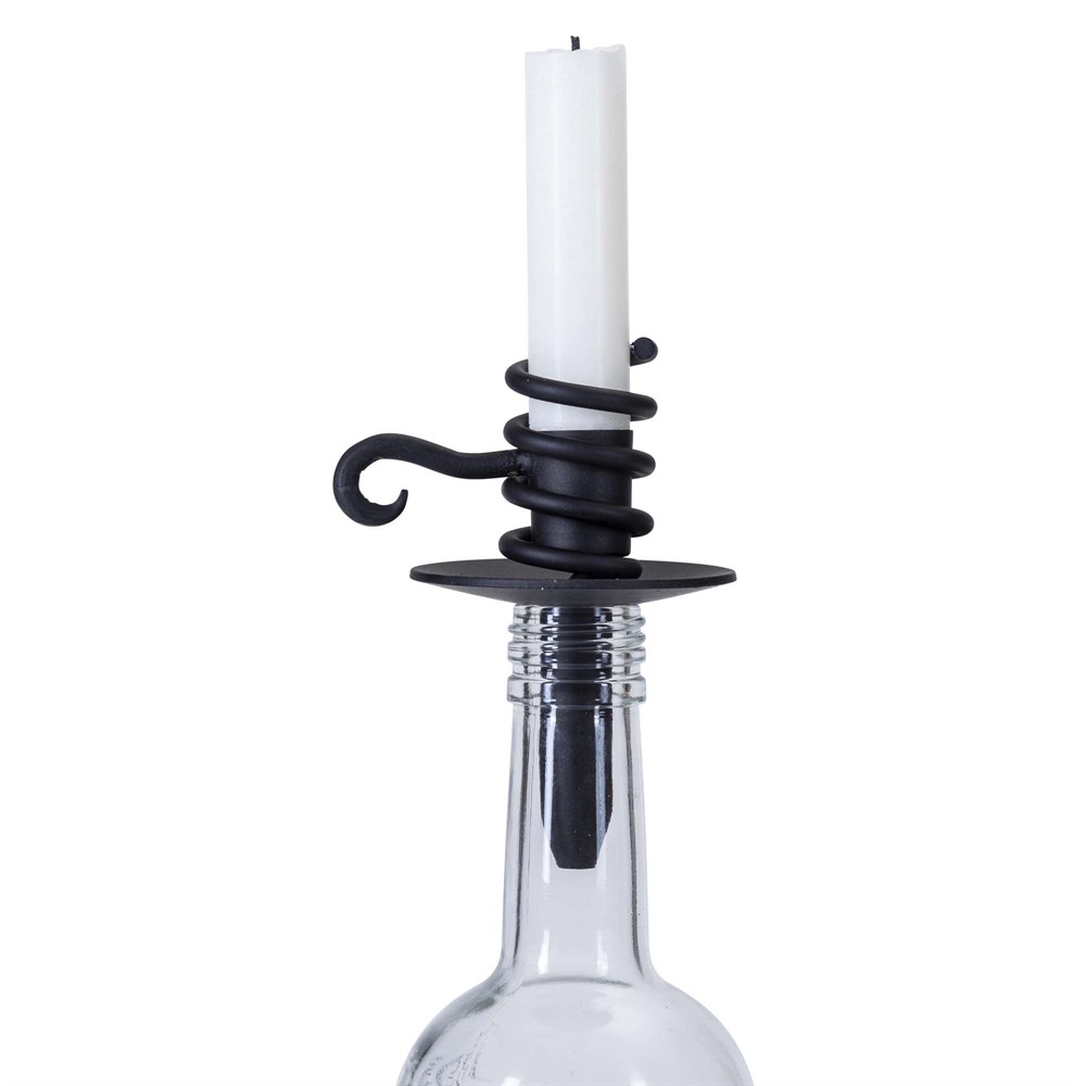 Nääsgränsgården - Candleholder for bottle, black H.10,5cm