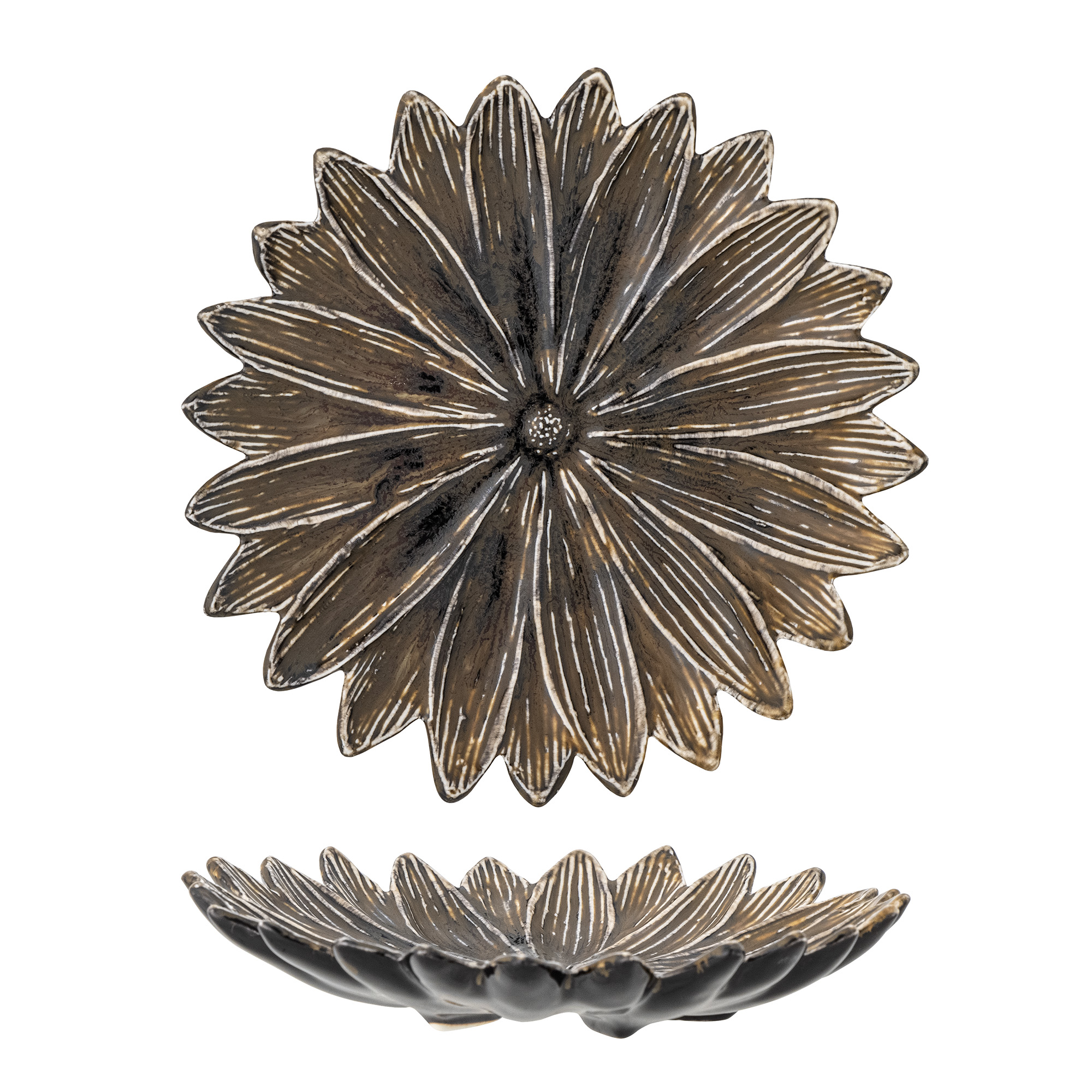 Bloomingville - Manje Skål, Brun, Stentøj, D17,5xH3 cm