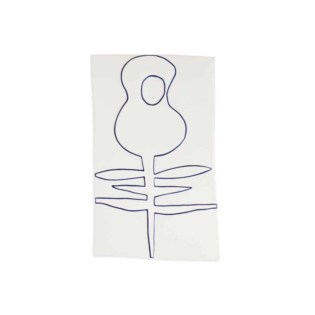 Kähler - Relief blomst 27x44cm hvid