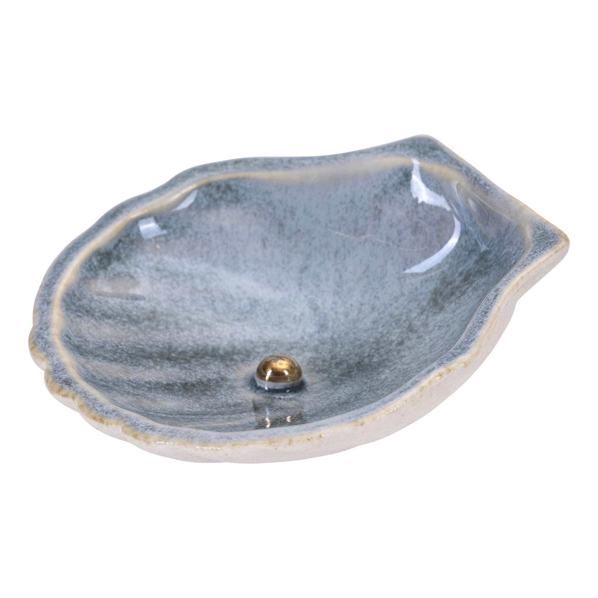NÃÃsgrÃnsgården - Scallop With Golden Pearl, Small Creme ø6cm
