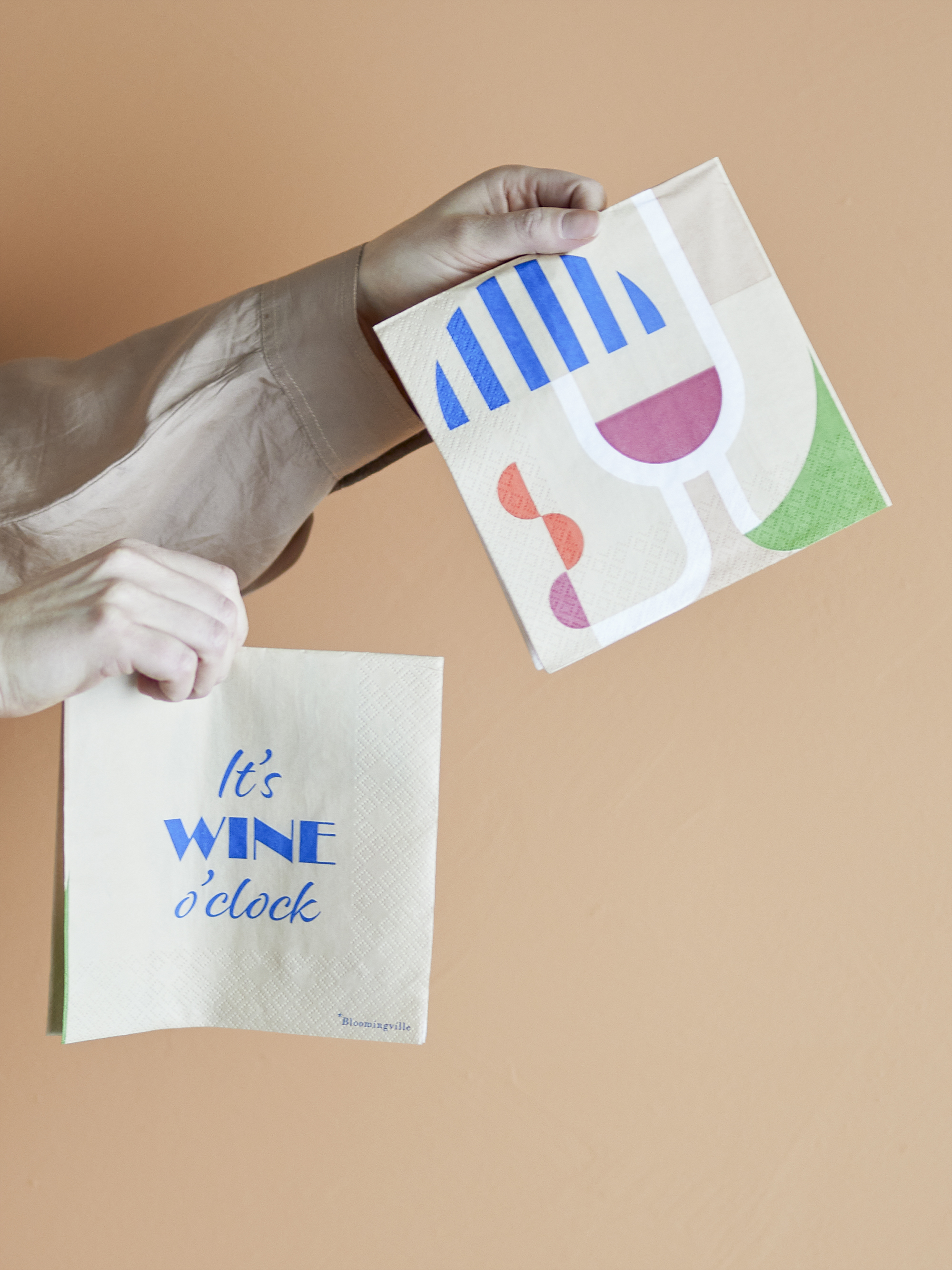Wine Serviet, Blå, Papir, L33xB33 cm, 20 stk
