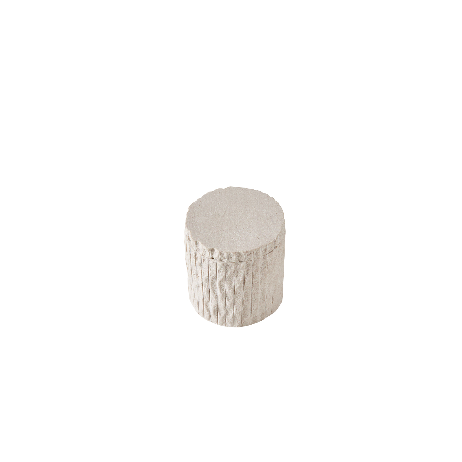 Kama Beholder m. Låg - Sand, Ø9,5xH10 cm - Sandsten - Sand