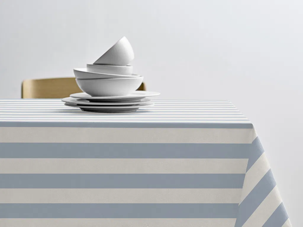 Södahl - Akryldug med antislip Parallel Linen blue - i metermål