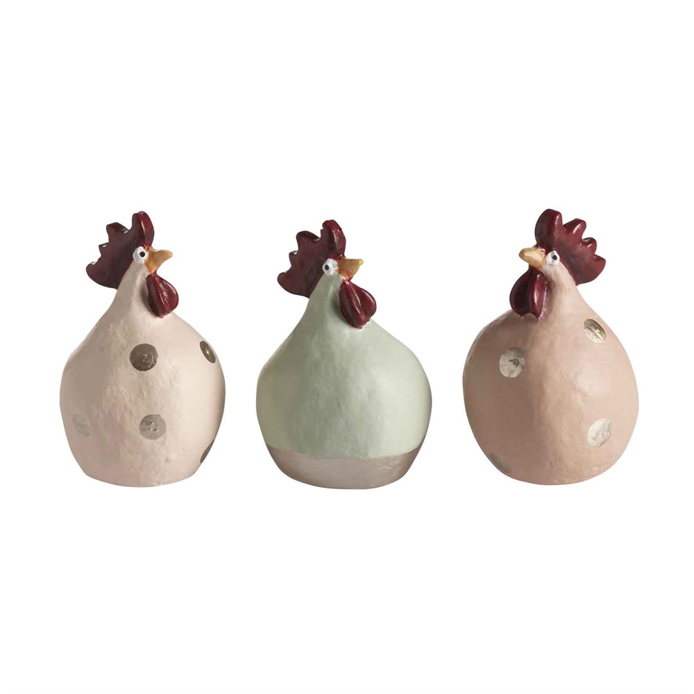 Nääsgränsgården - Høns Soft pudre, pistage, apricot 3 stk H.5,2cm