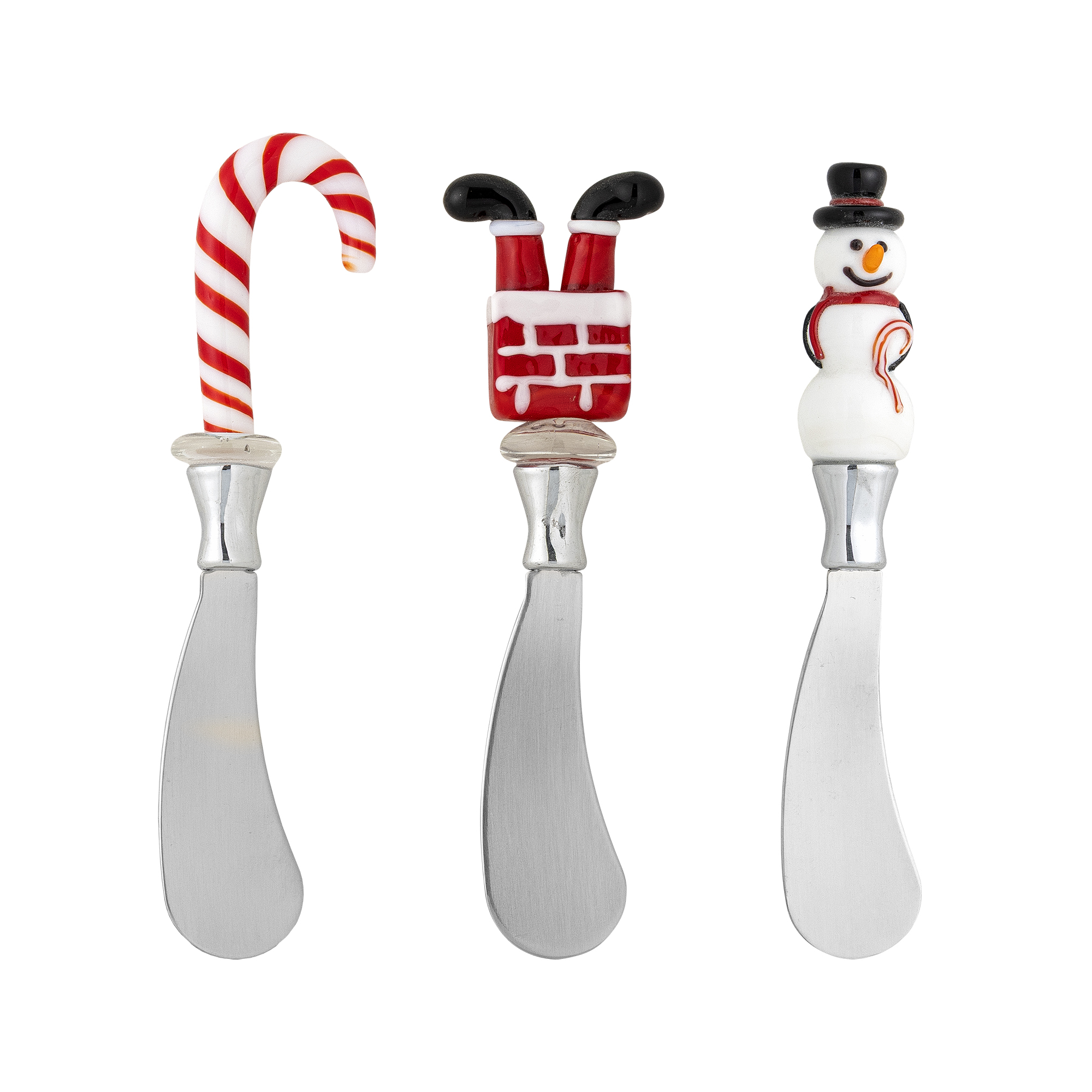 Bloomingville - Misa Smørekniv, Rød, Glas, L16,5xH4,45xW16,5 cm, Set of 3