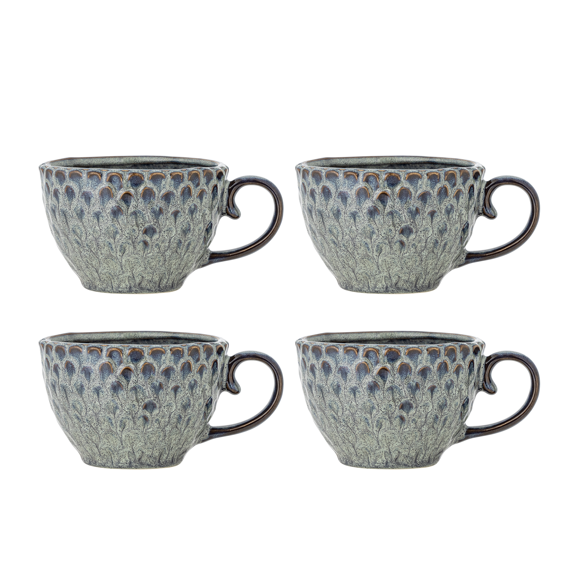 Bloomingville - Katrina Kop, Grå, Stentøj, D11,5xH8 cm, Set of 4
