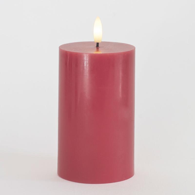 Sirius - Sille Bloklys Ø7,5xH12,5 cm Rød/lilla Blomme