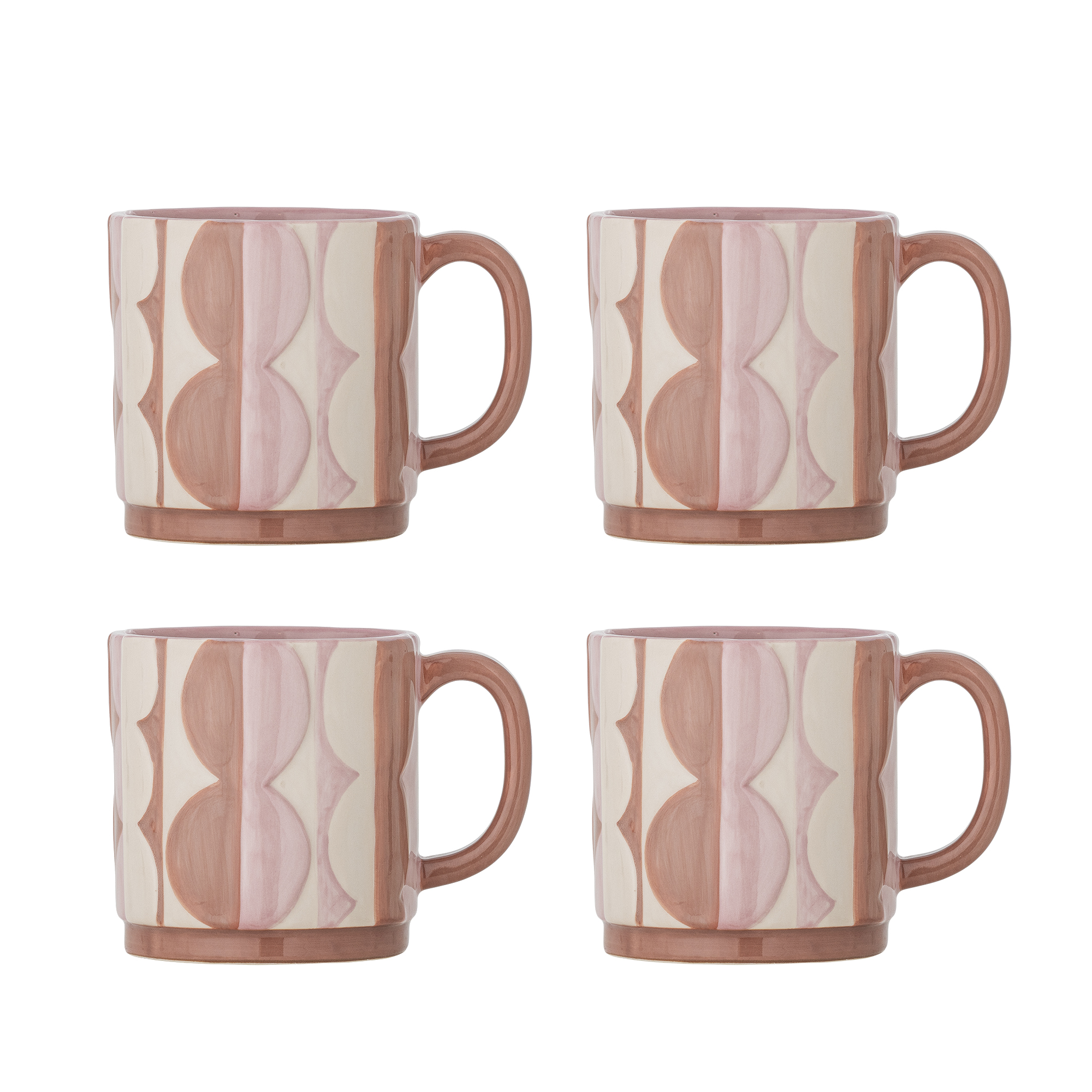 Bloomingville - Saul Krus, Rosa, Stentøj, D9xH9,5 cm, Set of 4