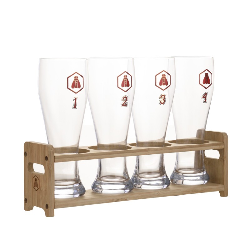 Laguiole - 4 Ølglas med holder