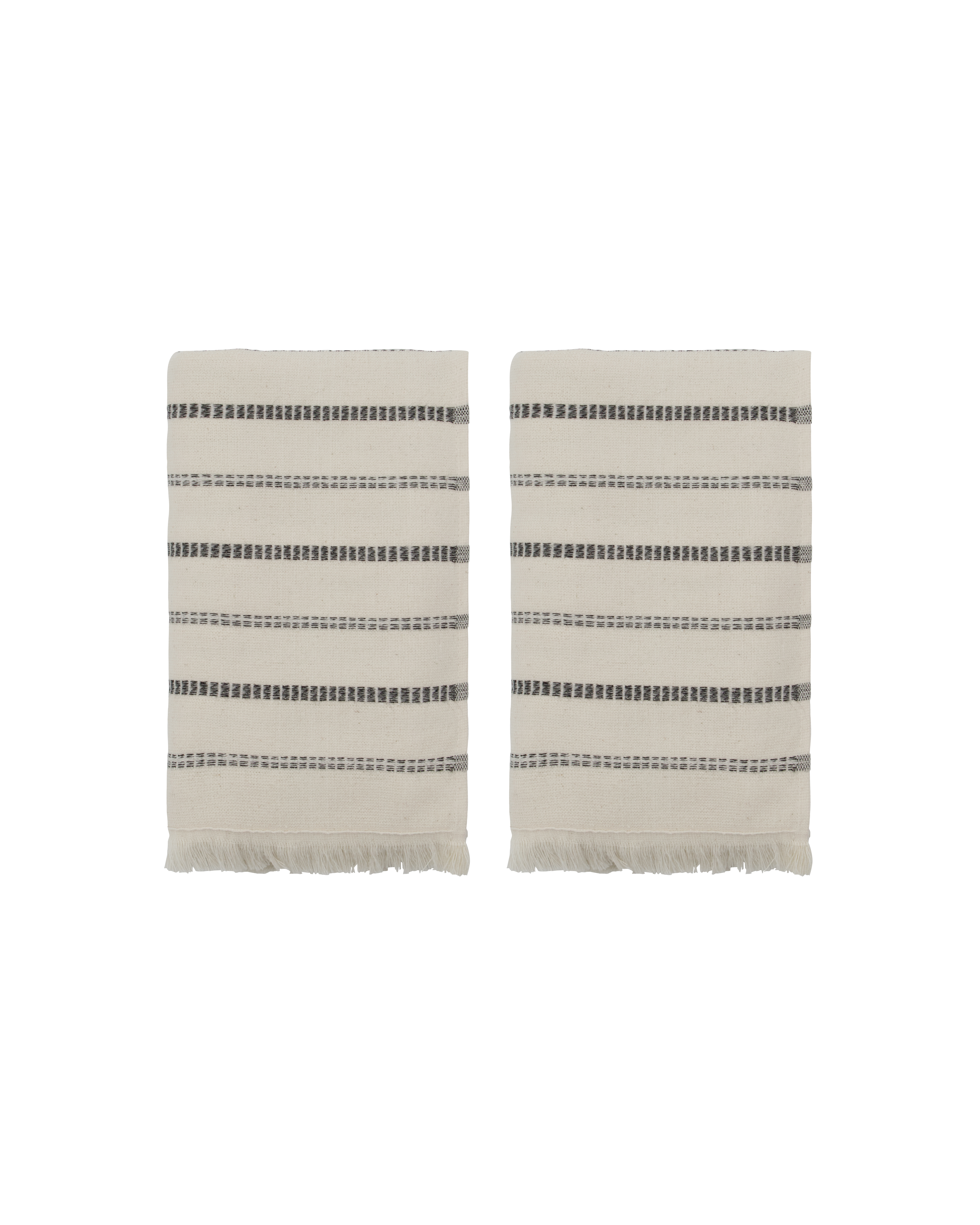 Meraki - Håndklæde, True, Råhvid, 2 stk 50x100cm, Sort billede