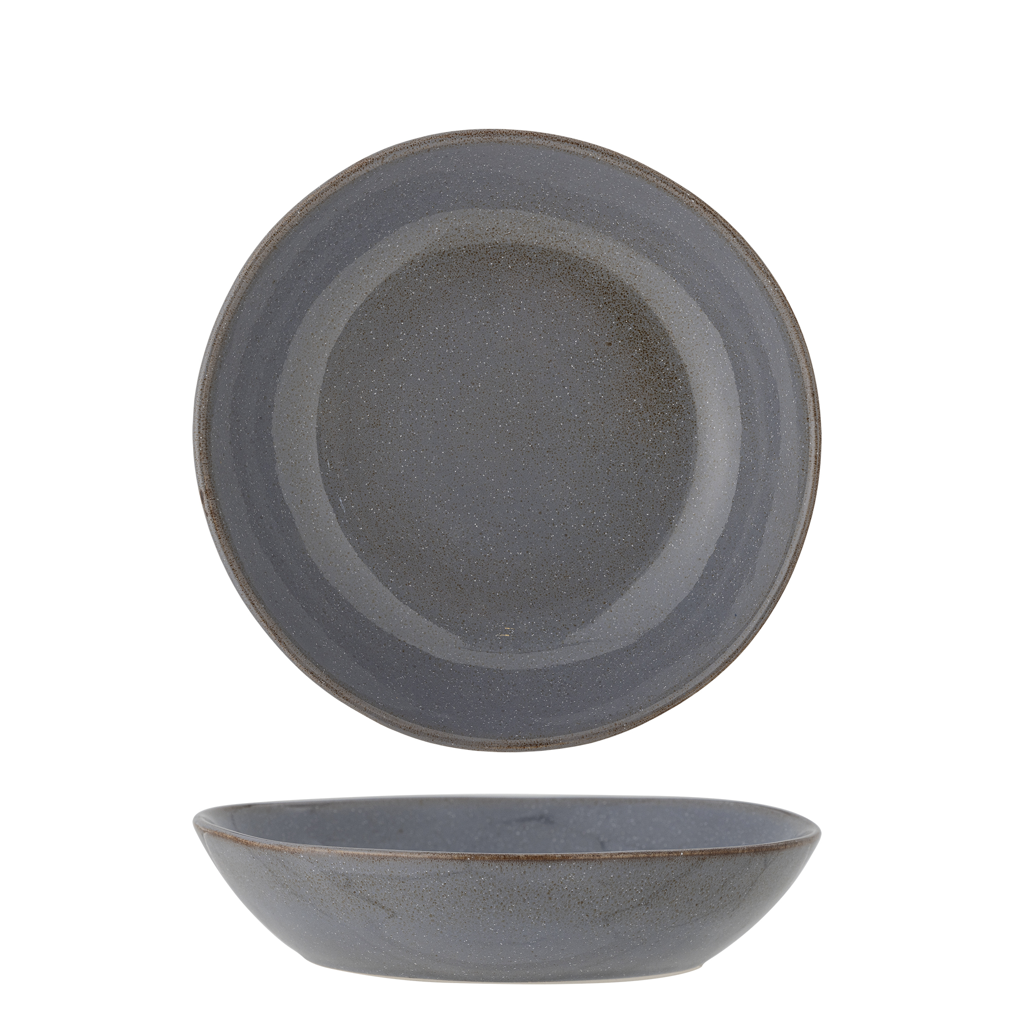 Bloomingville - Sandrine Tallerken Dyb, Grå, Stentøj, D22xH5 cm