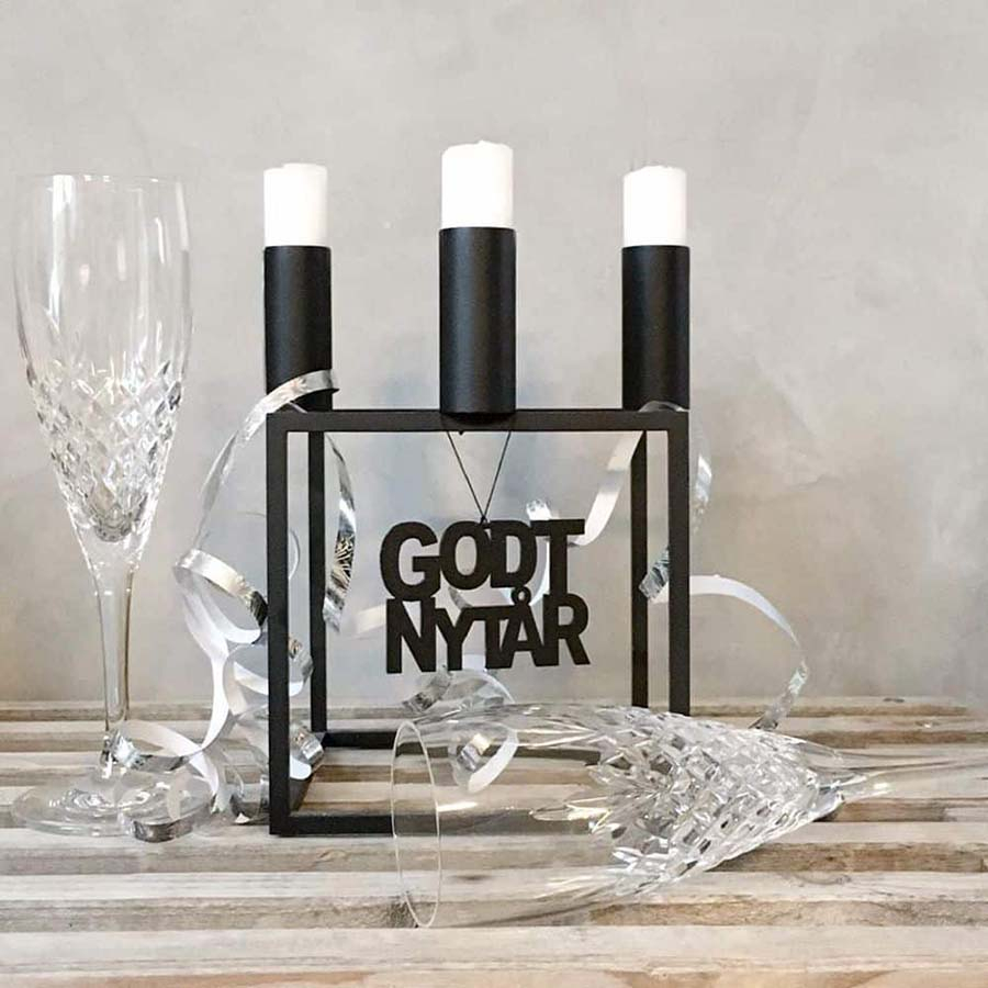 Godt Nytår, sort 2 stk. Godt Nytår, sort 2 stk.
