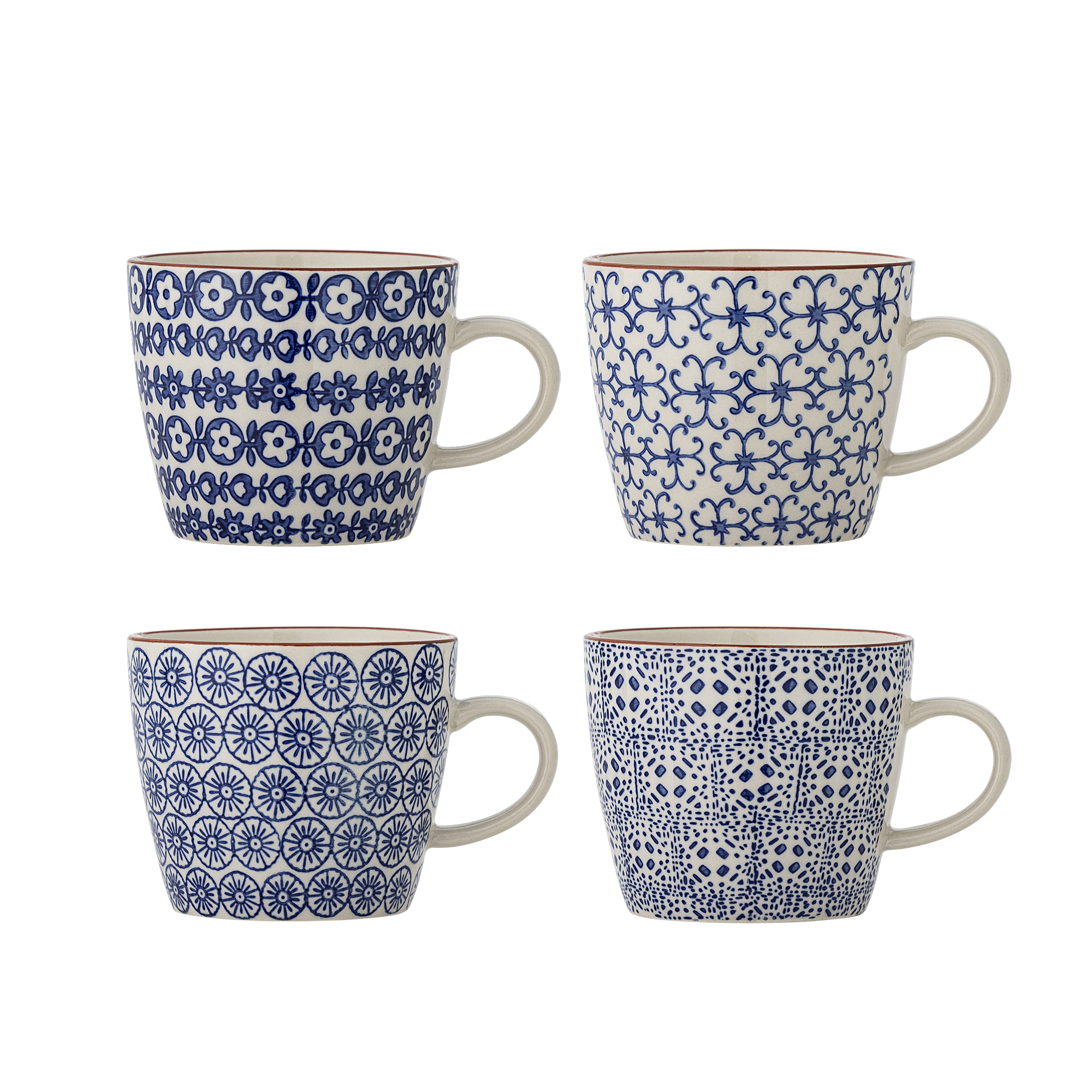 Bloomingville - Karine Krus, Blå, Stentøj, D9,5xH8 cm, Set of 4