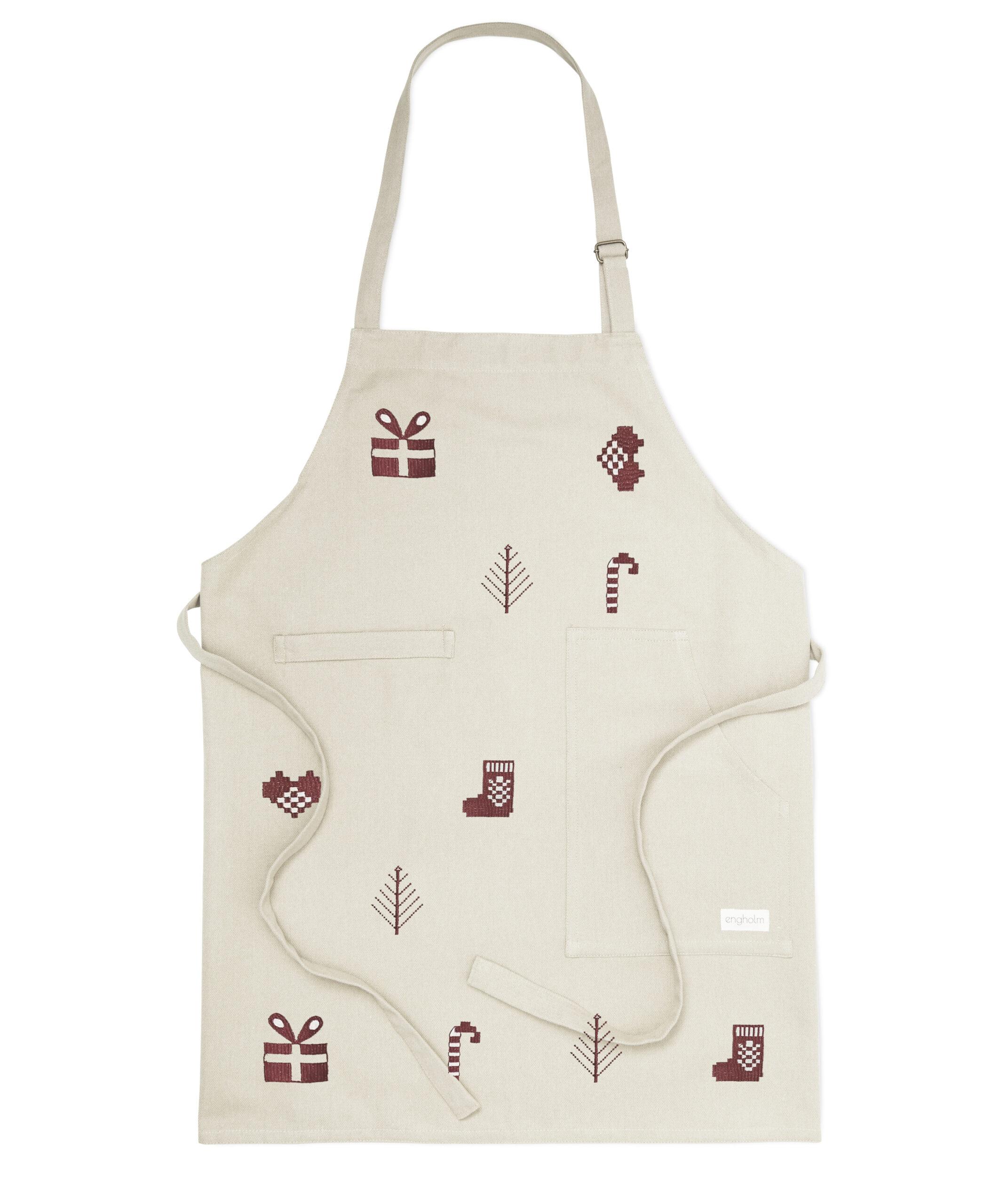 Engholm Textiles - Broderet Forklæde, Julia, Rød