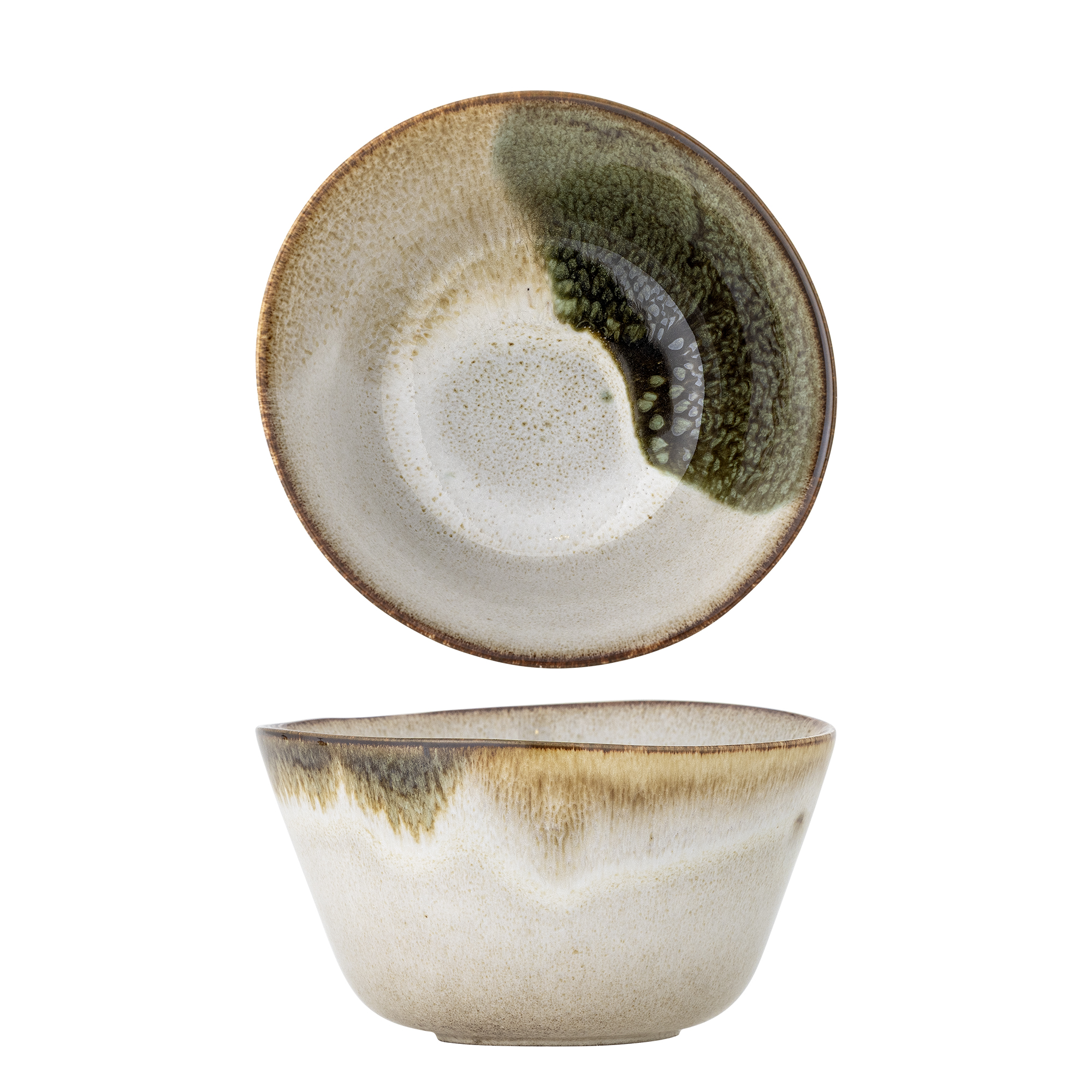 Bloomingville - Jules Skål, Grøn, Stentøj, D15,5xH8,5 cm billede