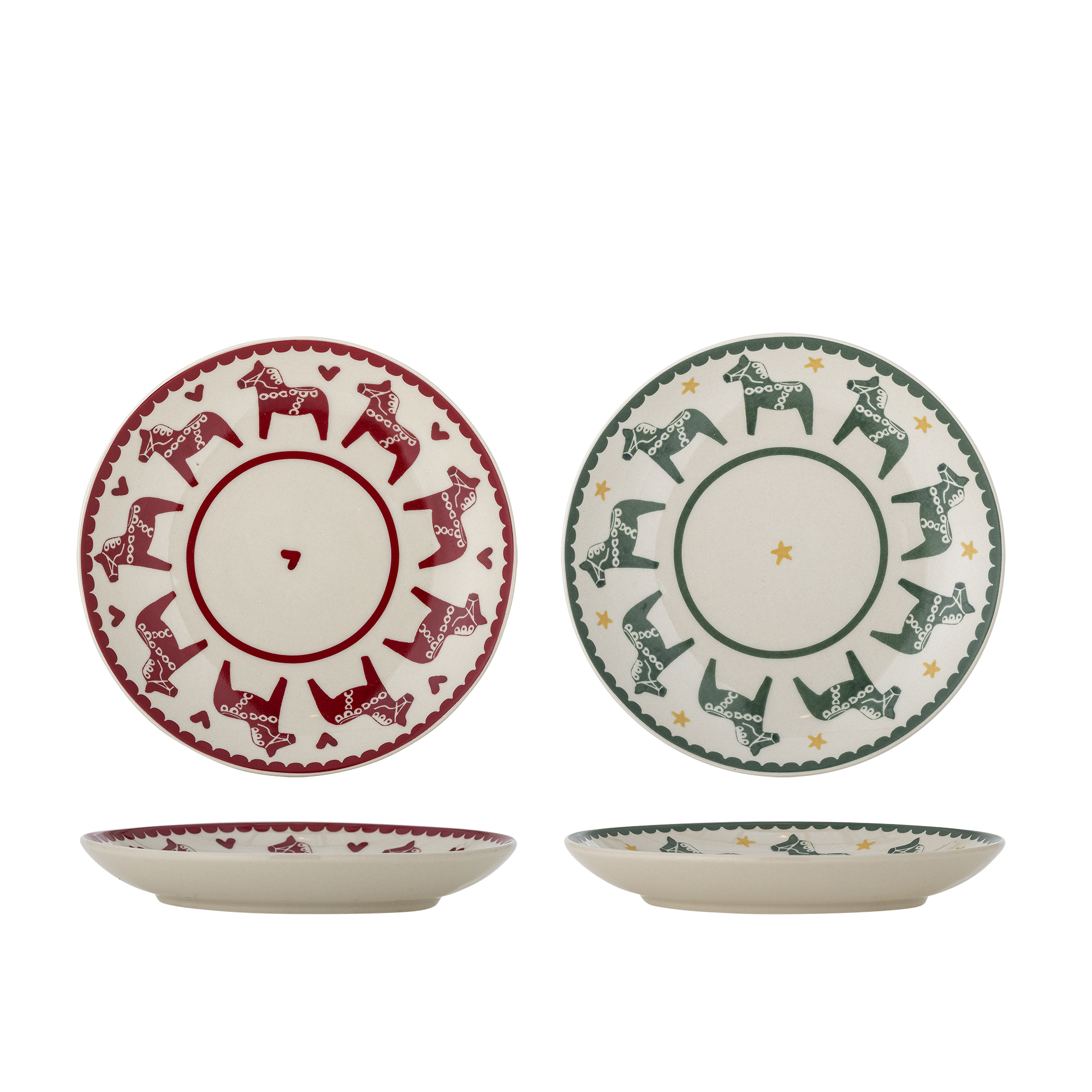 Bloomingville - Siffer Tallerken, Multifarvet, Stentøj, D16xH3 cm, Set of 2