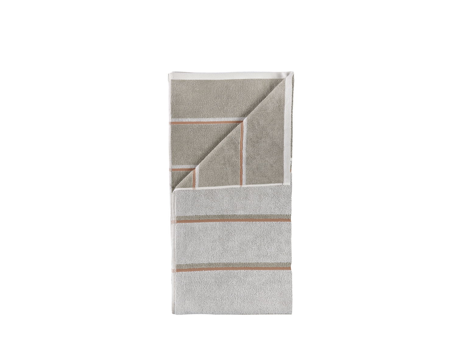 ZONE Denmark - Badehåndklæde Sauna 70x140 Soft Grey/Eucalyptus/Terracotta