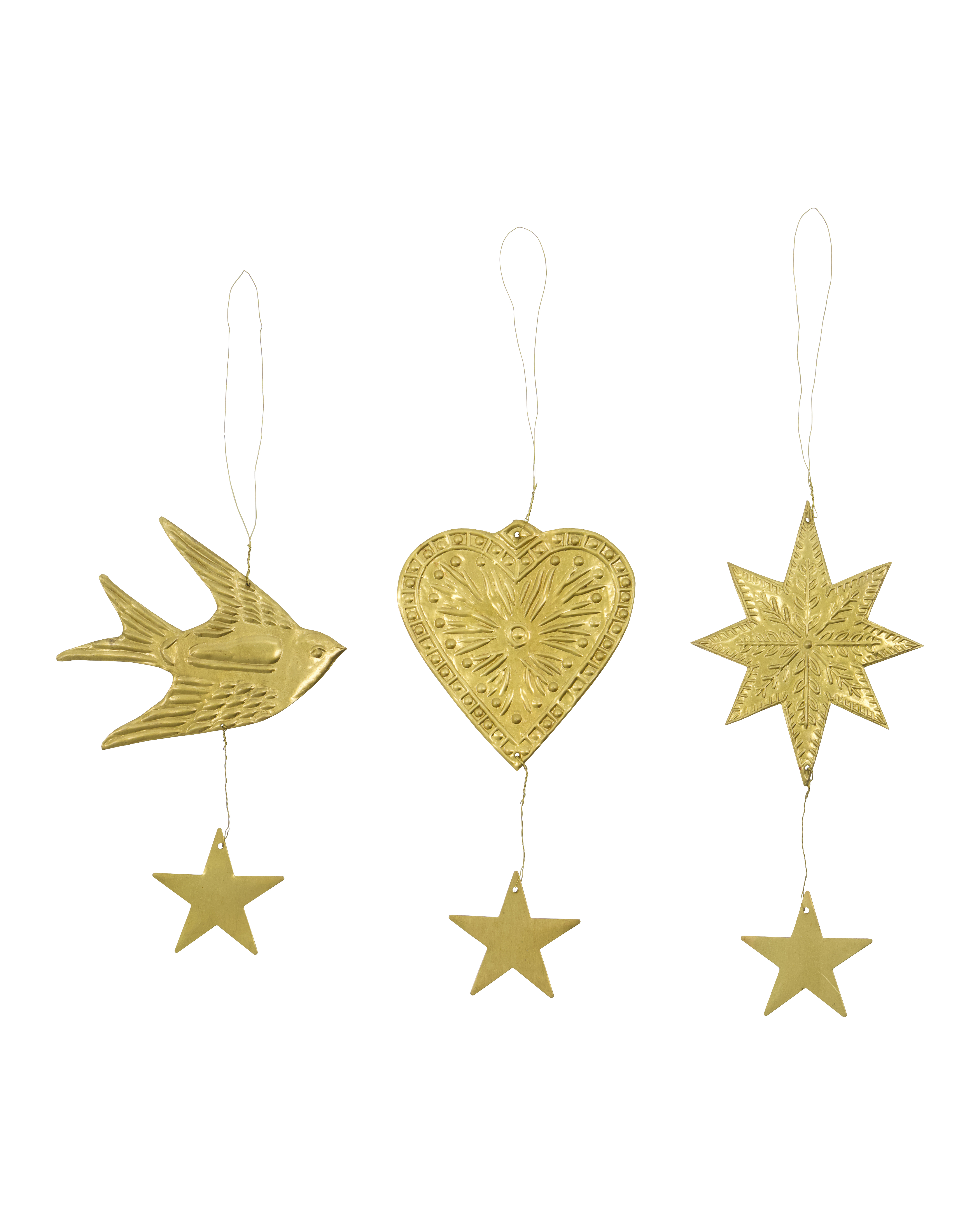 House Doctor - Julepynt, Bird, Star, Heart, Antik messingfinish