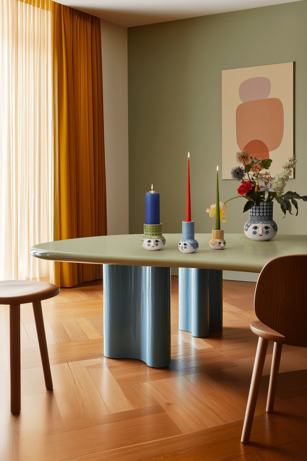 Wiinblad Olga Bloklysestage H12 grøn Wiinblad Olga Bloklysestage H12 grøn