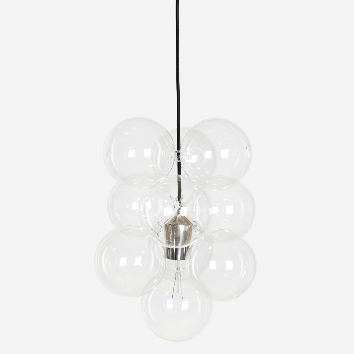 Pendellampe House Doctor DIY 12 klare glaskugler H48 Ø30 cm 3 m ledning