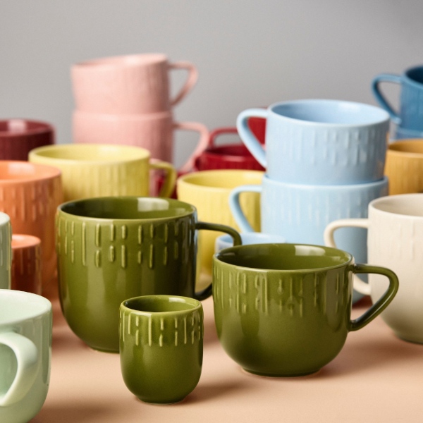 Confetti mini kop med relief Porcelæn 5 cl. Olive