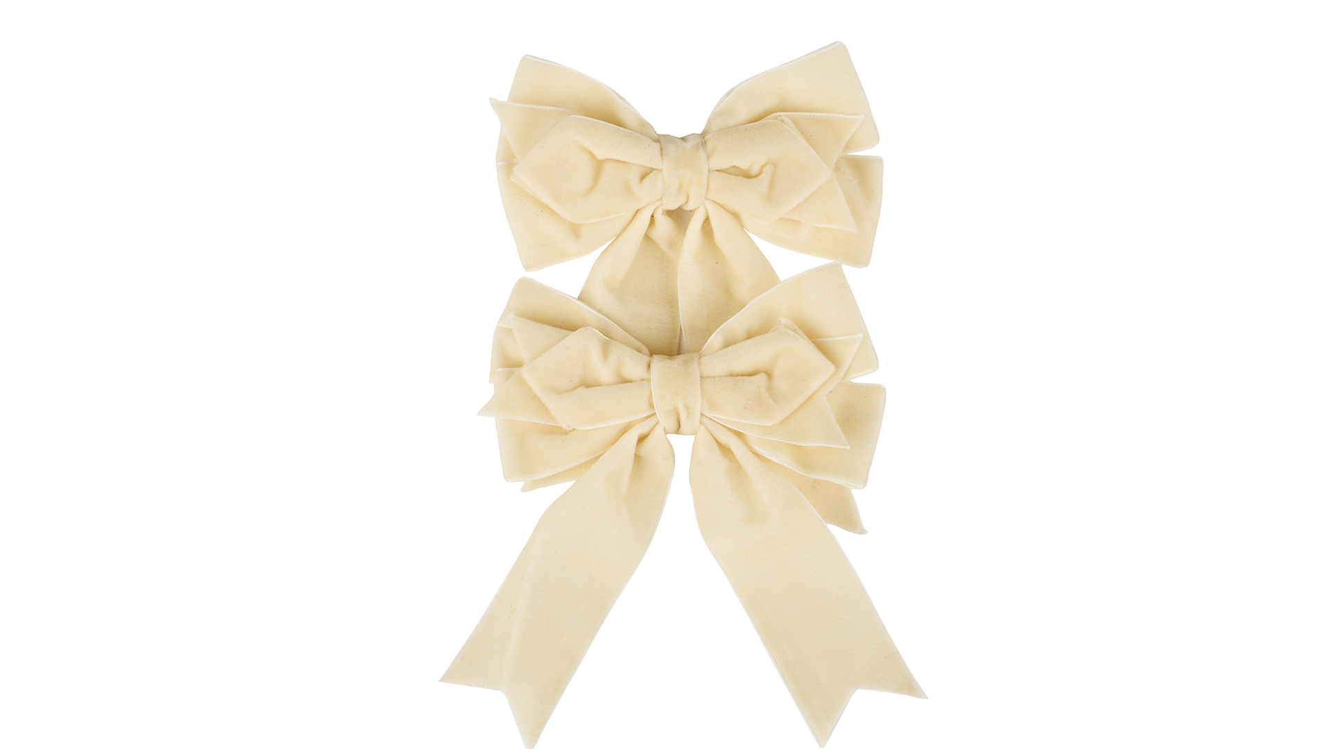2Have - Sløjfe Velour 2 pak 15 cm Cream