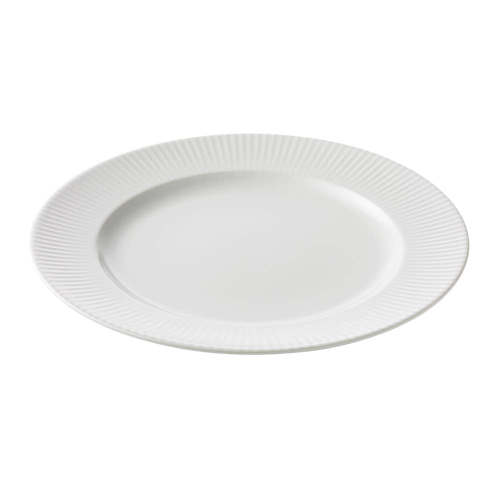 Groovy - middags tallerken, stentøj, hvid, 27 cm