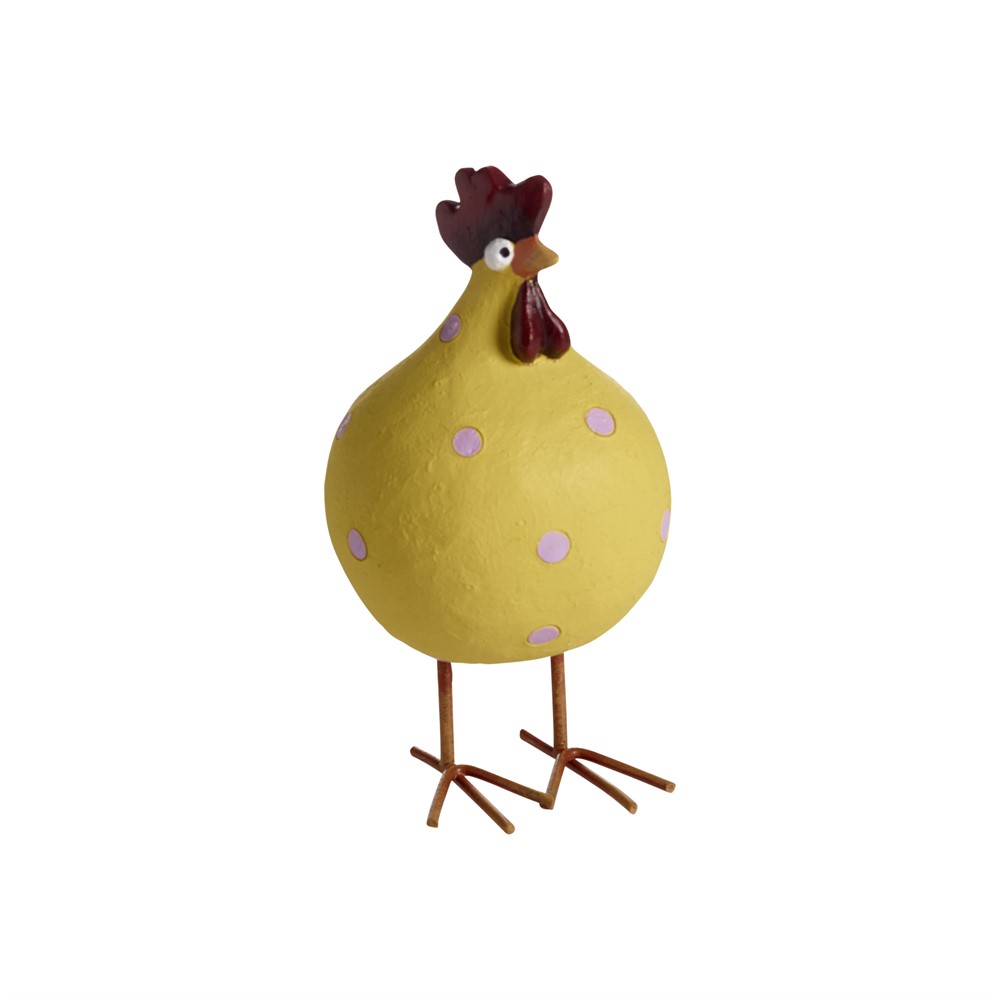 Nääsgränsgården - Hen Poppy with leg, yellow H.12,5cm