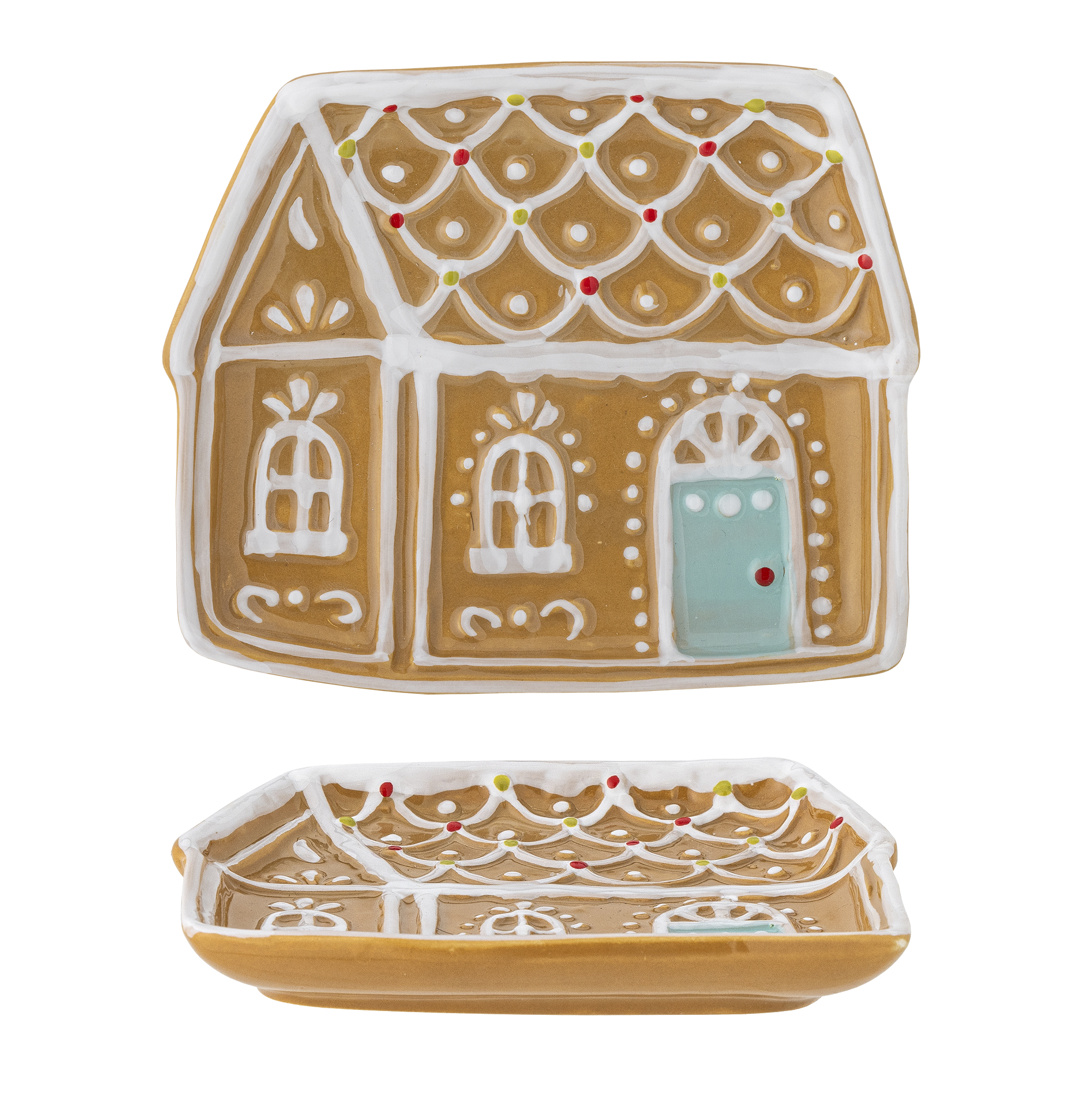 Bloomingville - Ginnie Serveringsfad, Brun, Keramik, L15,5xH2xW14 cm