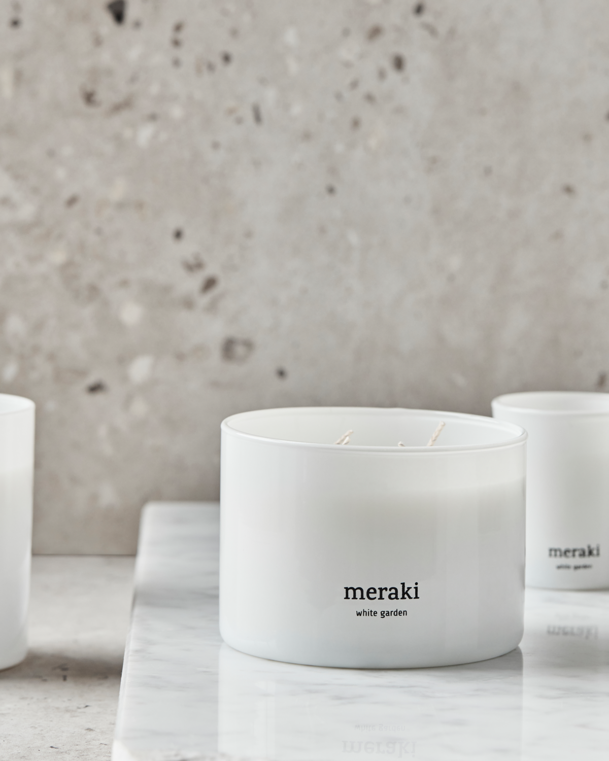 Meraki Duftlys, White garden, Hvid