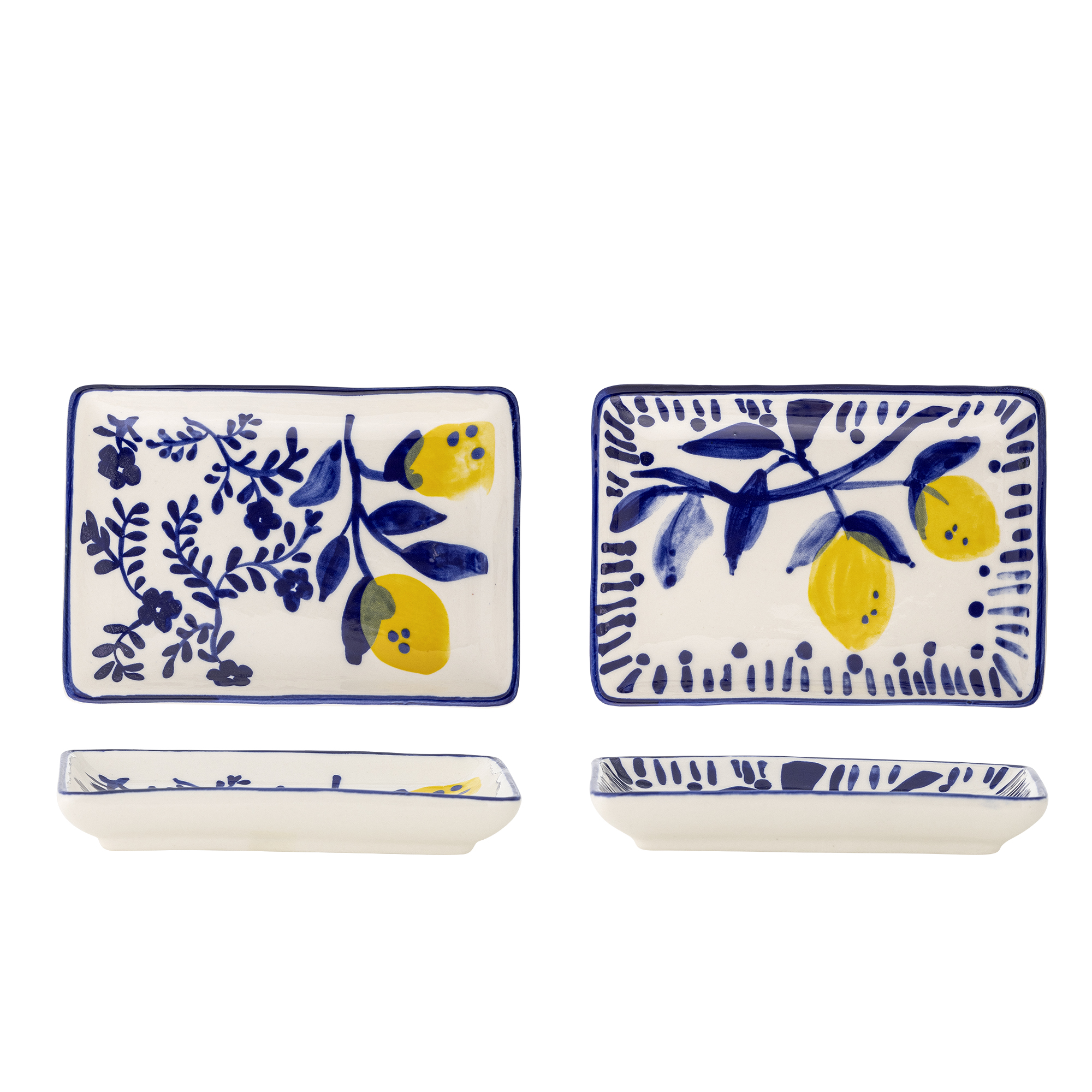 Bloomingville - Maxima Tallerken, Blå, Stentøj, L15xH2xW11 cm, Set of 2 billede
