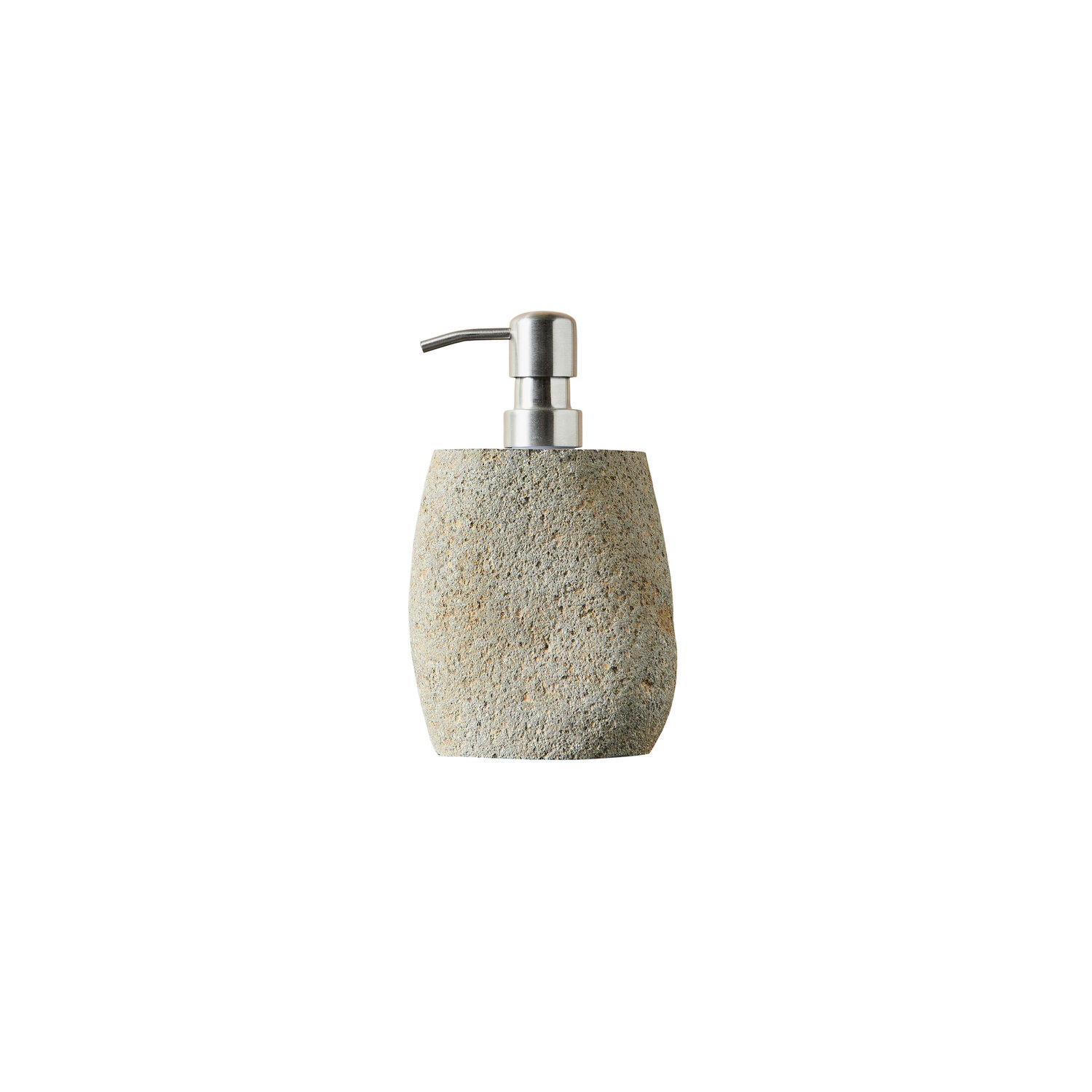 Muubs - Valley Sæbedispenser - Grå/Natur, Ø11xH12 cm - Flodsten - Grå/Natur