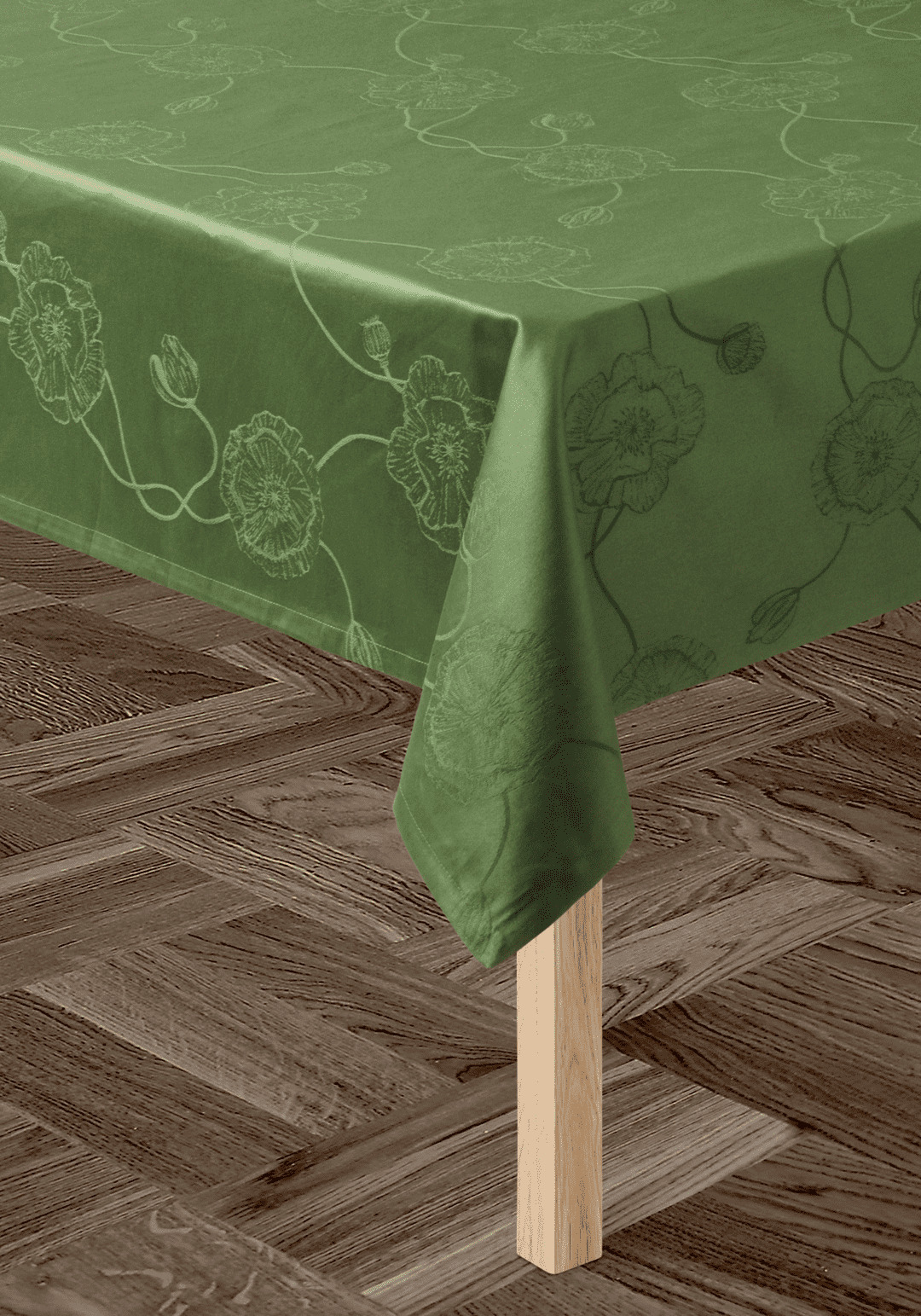 Hammershøi Poppy damaskdug 150x220 cm grøn Hammershøi Poppy damaskdug 150x220 cm grøn