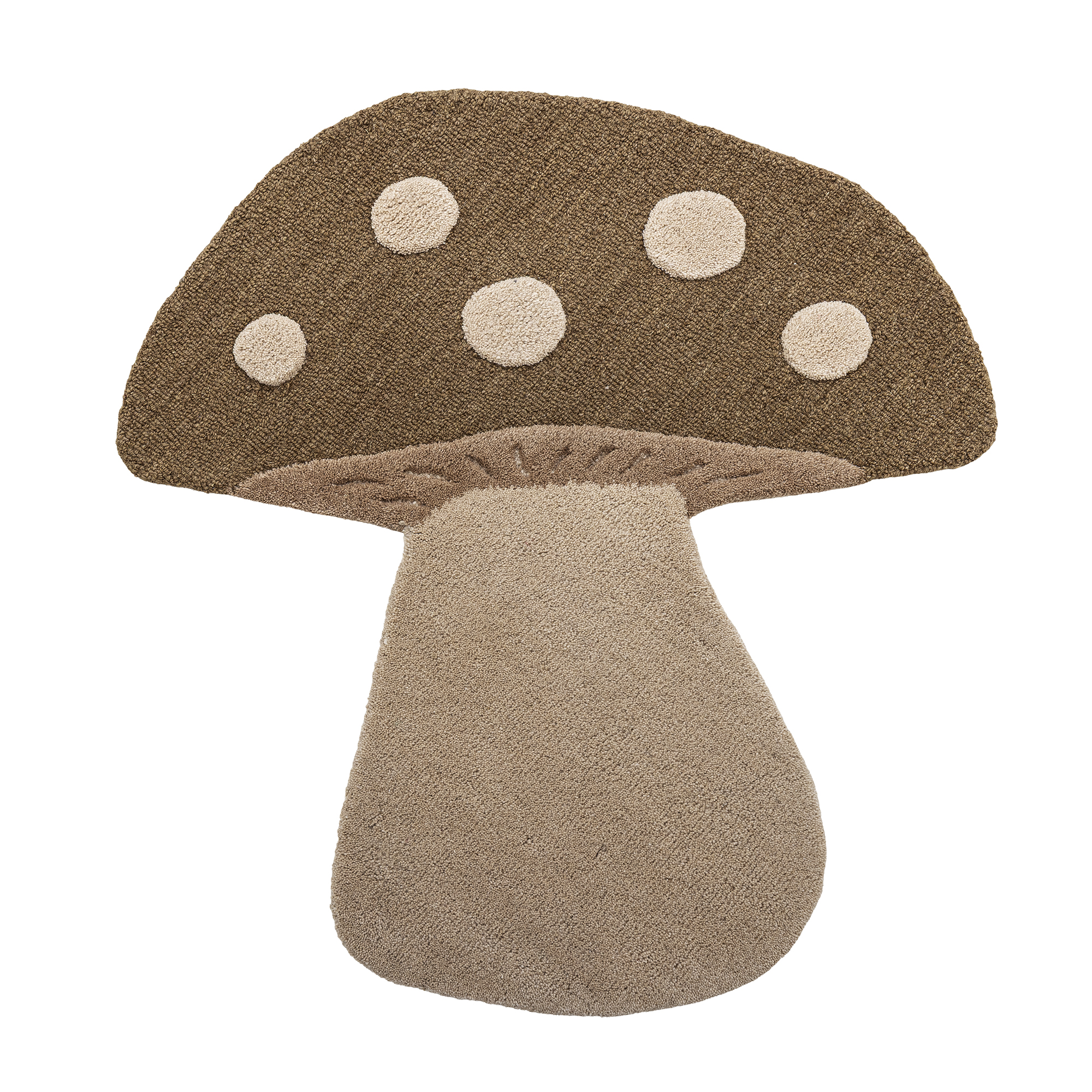 Bloomingville - Mushroom Tæppe, Brun, Uld, L90xW85 cm