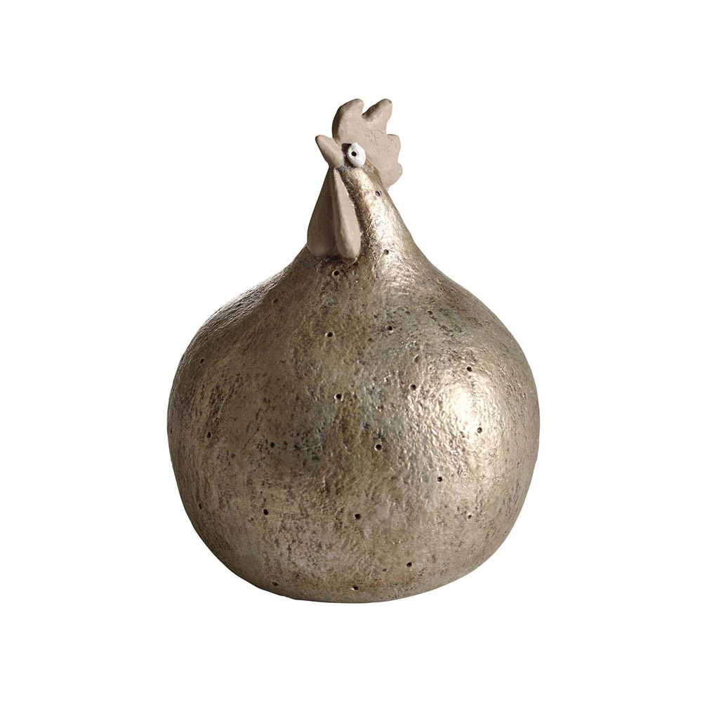 Nääsgränsgården - Høne Shimmer sand/guld, H.13cm