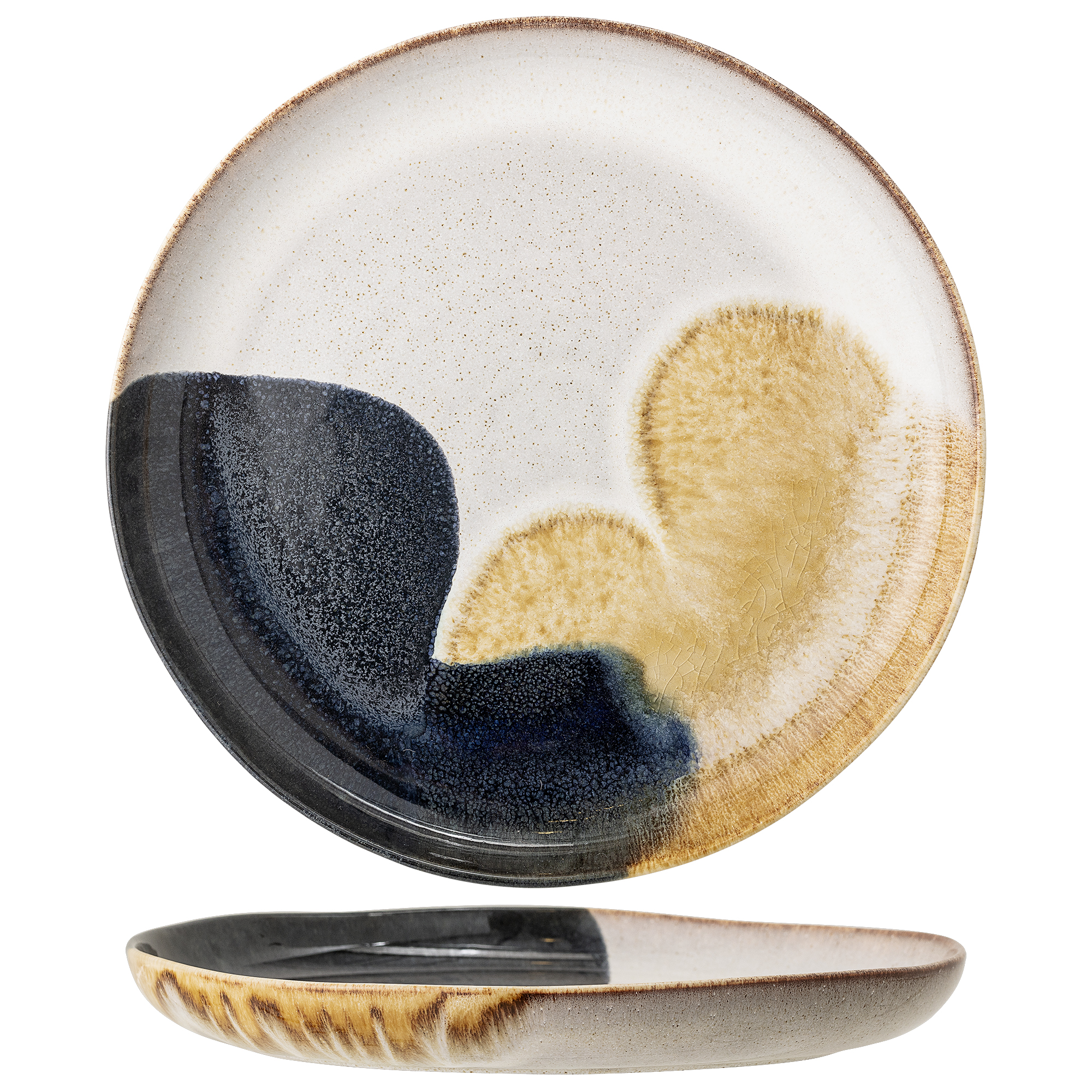 Bloomingville - Jules Serveringsfad, Blå, Stentøj, D35xH4 cm