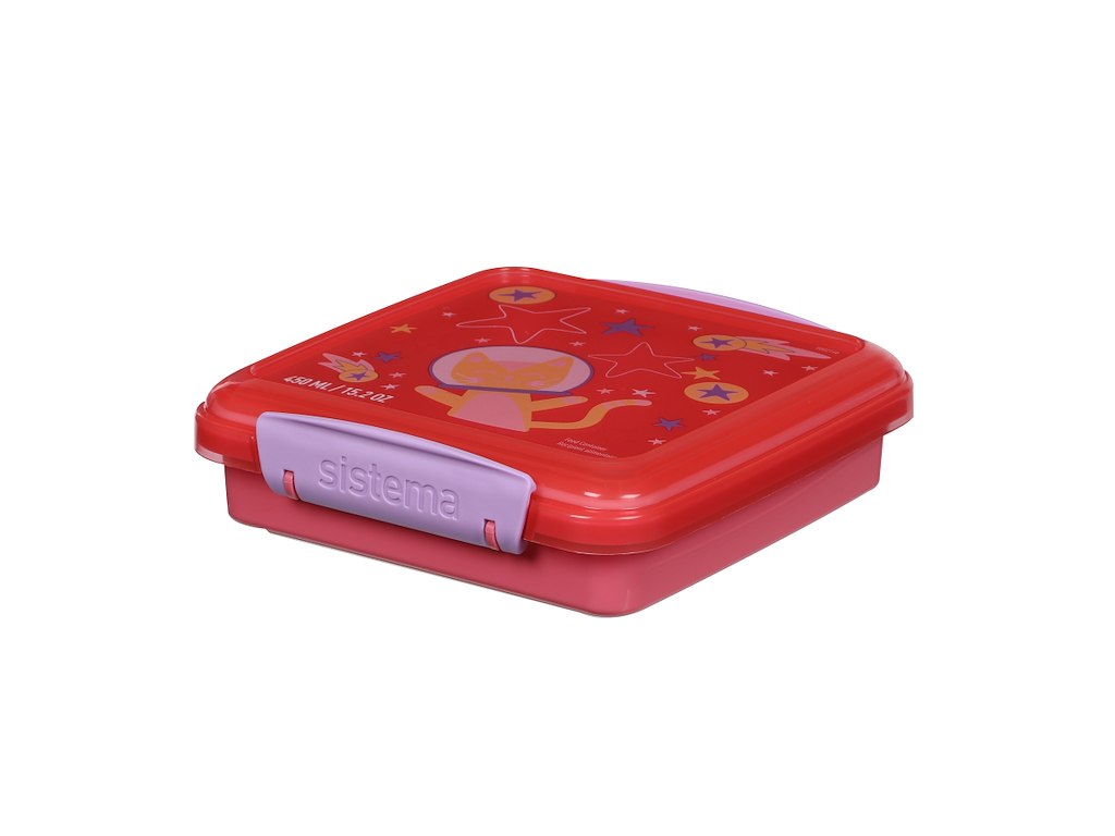 Sistema - Sandwich Box 450ml, Kids, Pink