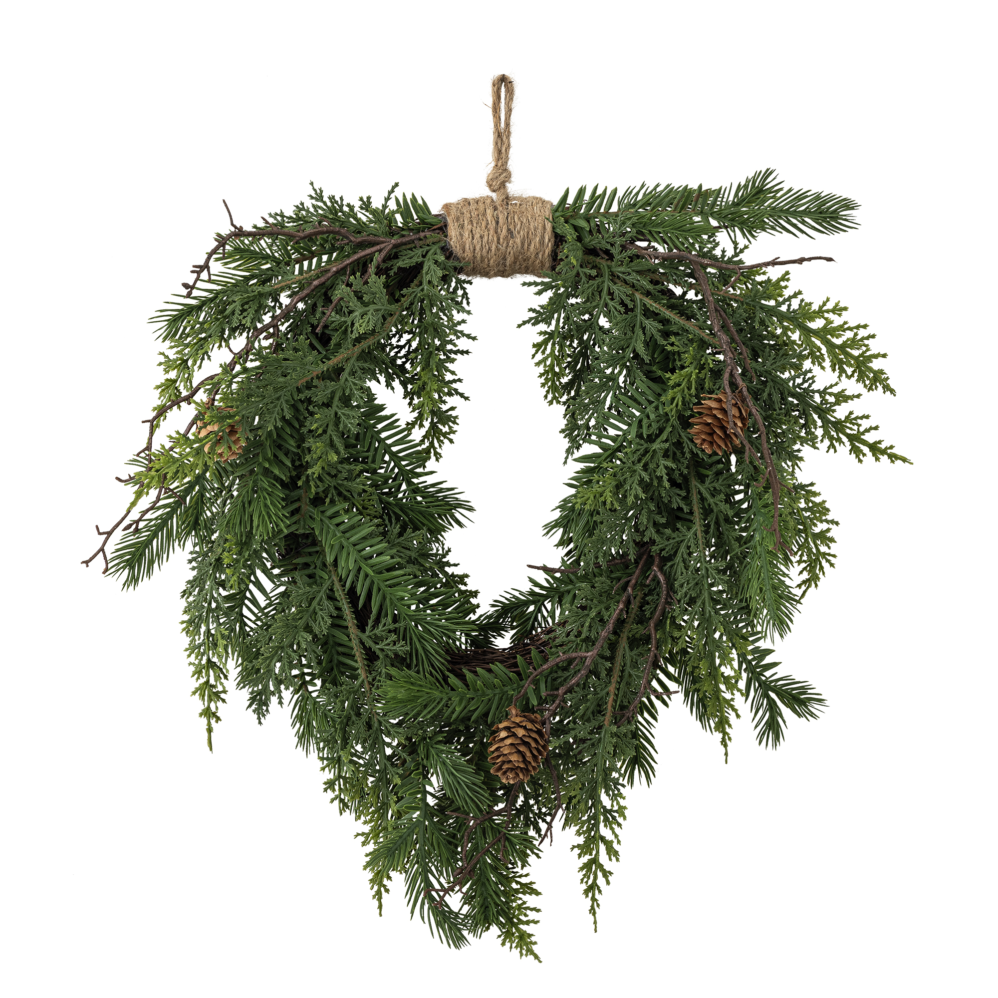 Bloomingville - Pine Deko, Grøn, Kunstige Blomster, L40,5xH13xW28 cm