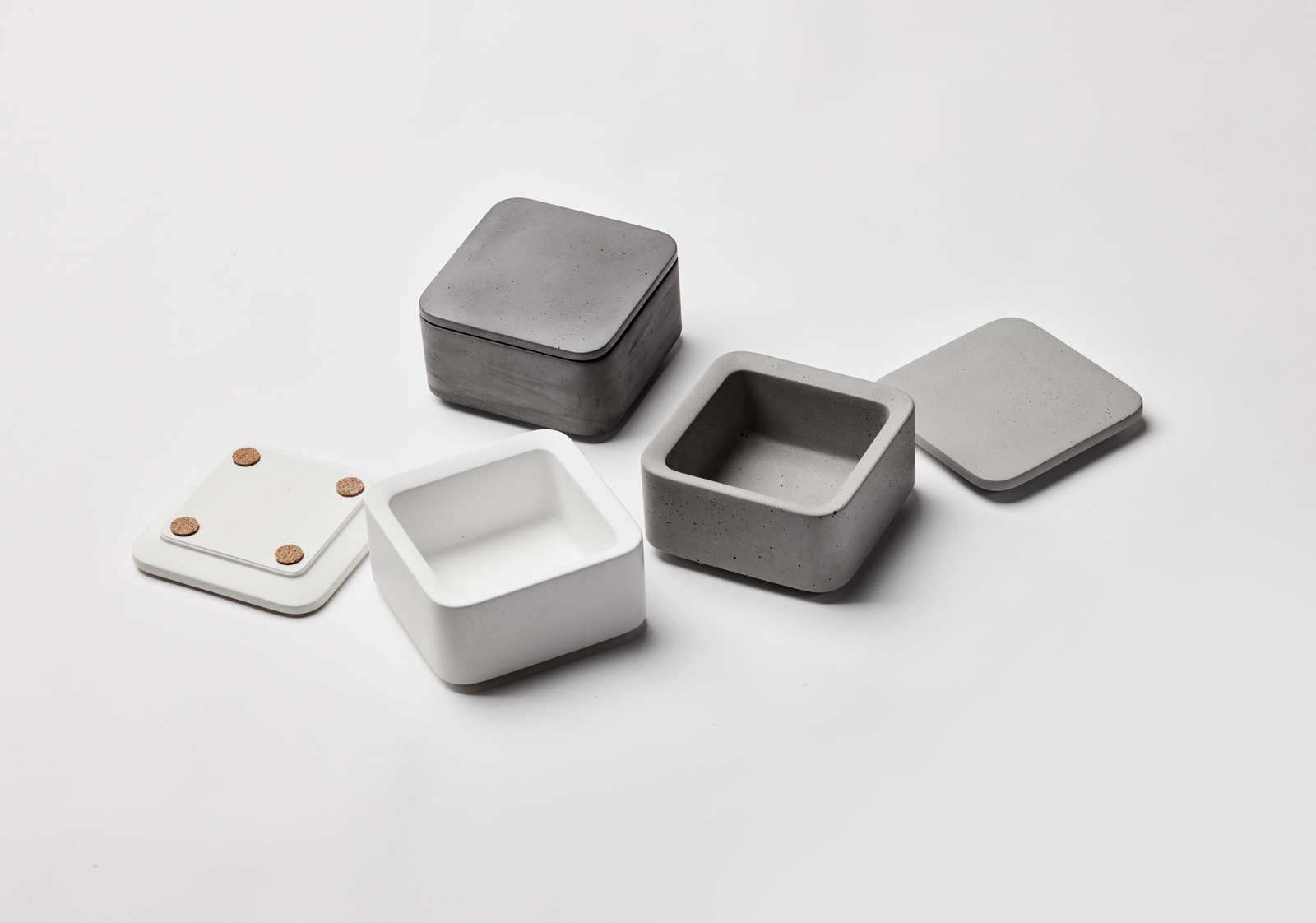 KARIN box, beton, small, hvid