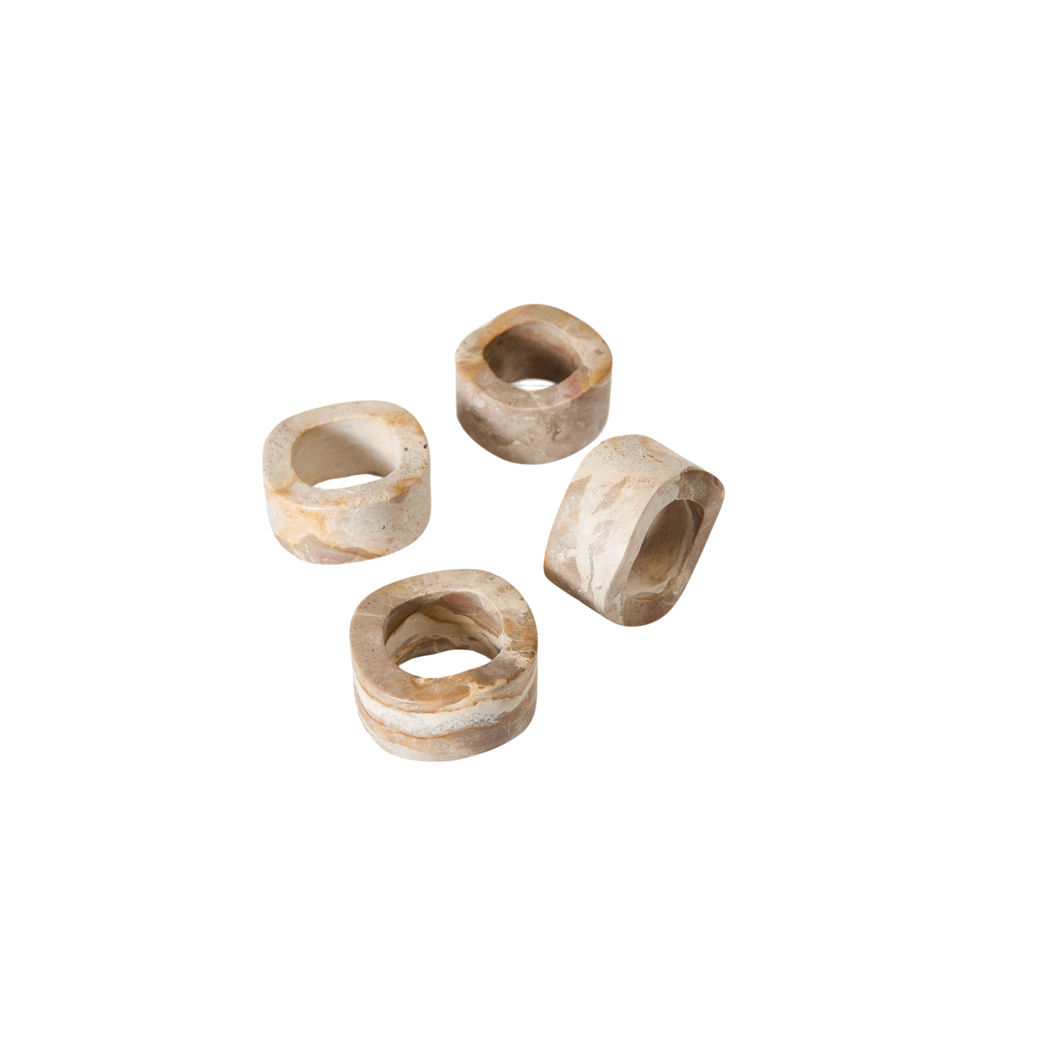 Vita Servietringe - S/4 - Seashell, Ø5,5xH2,6 cm