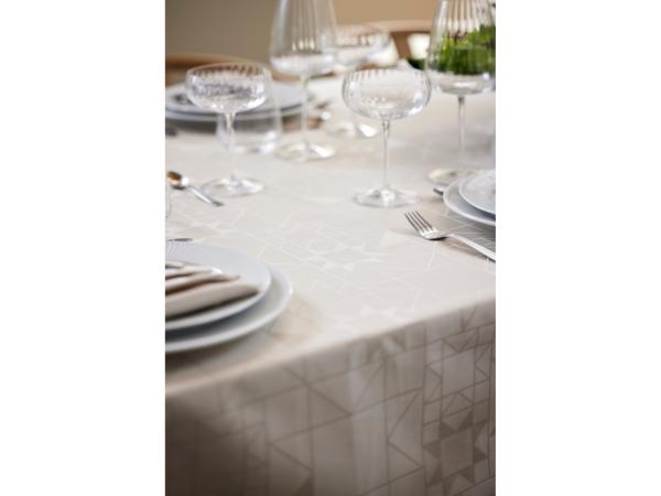 Juledug 140x370 Star Damask Beige