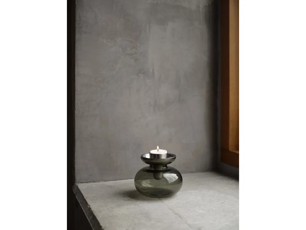 Zone Denmark Vase/Lysestage Inu 11 x 10 cm Mos Grøn/Messing