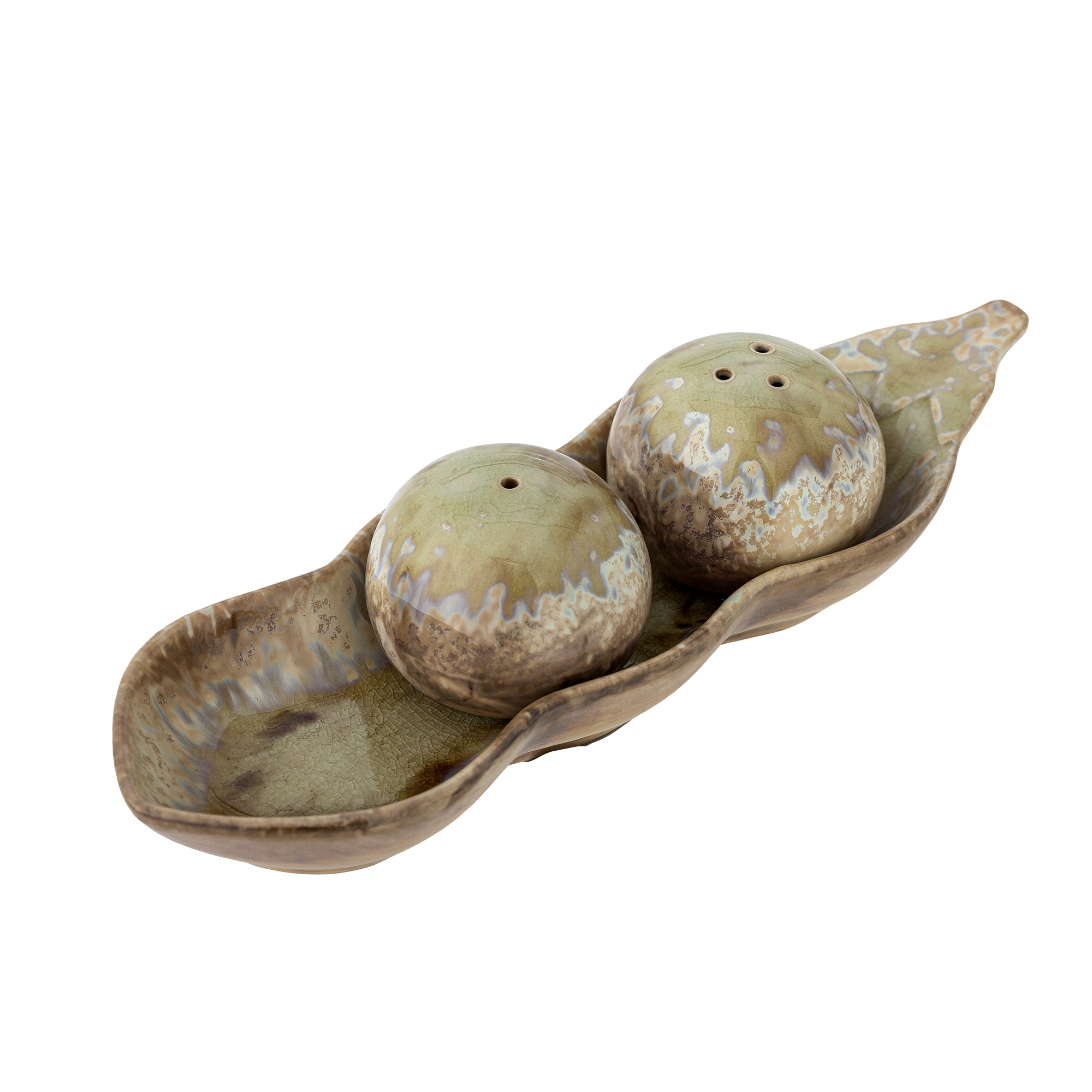 Bloomingville - Kayo Salt & Pebersæt, Grøn, Stentøj, L26xH8xW6 cm, Set of 3